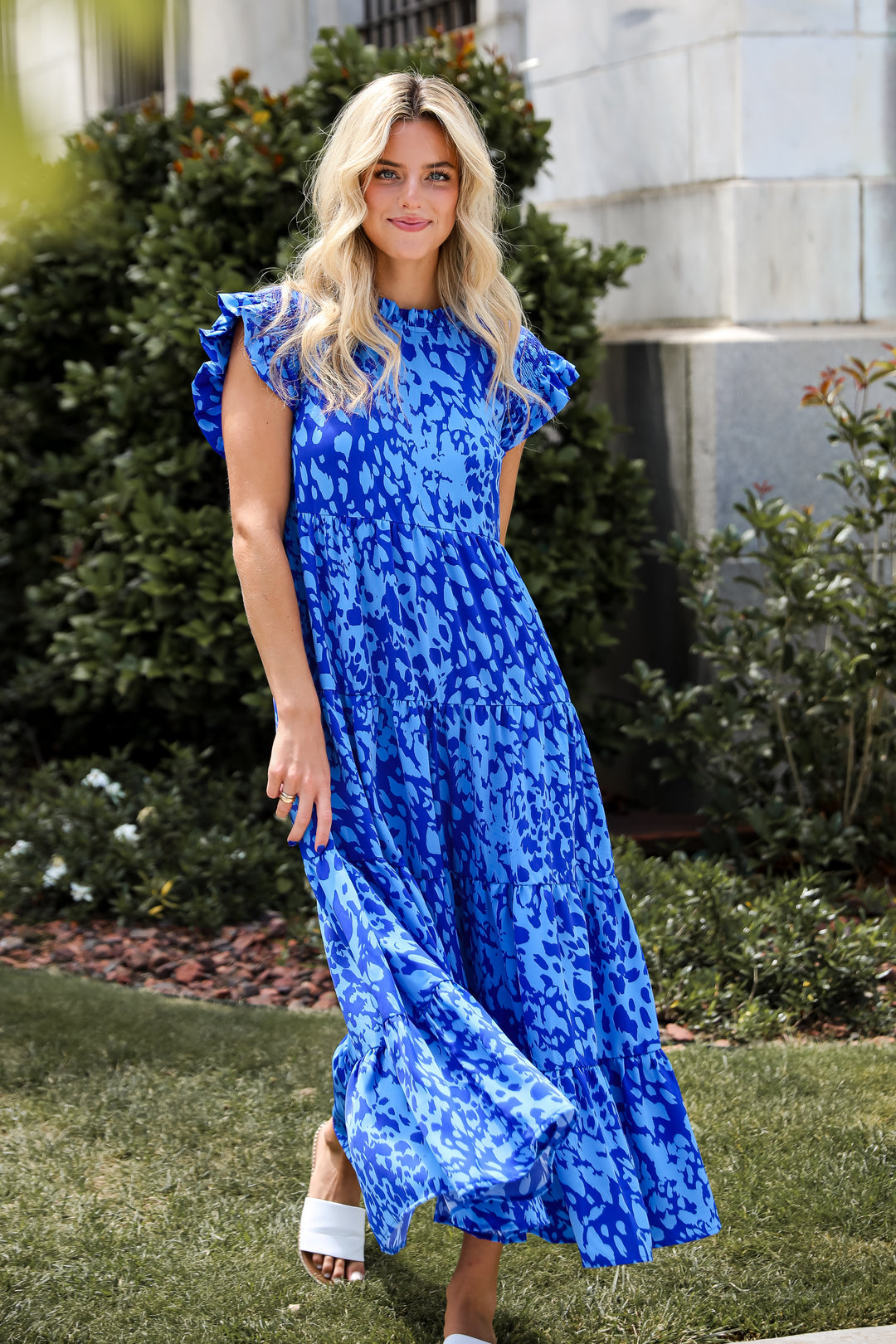 Spectacularly Gorgeous Navy Tiered Maxi Dress