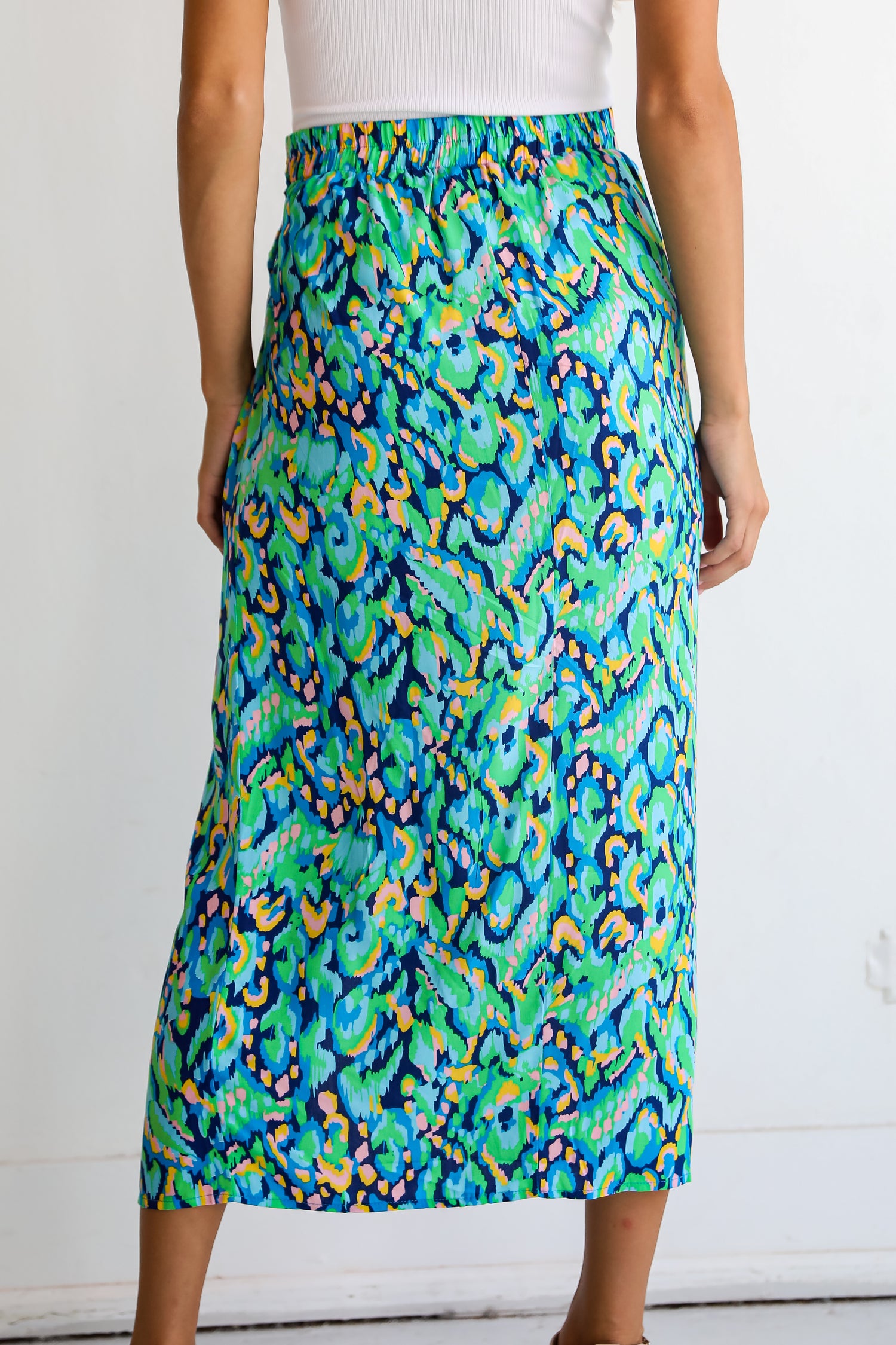 Magnificent Poise Blue Wrap Midi Skirt