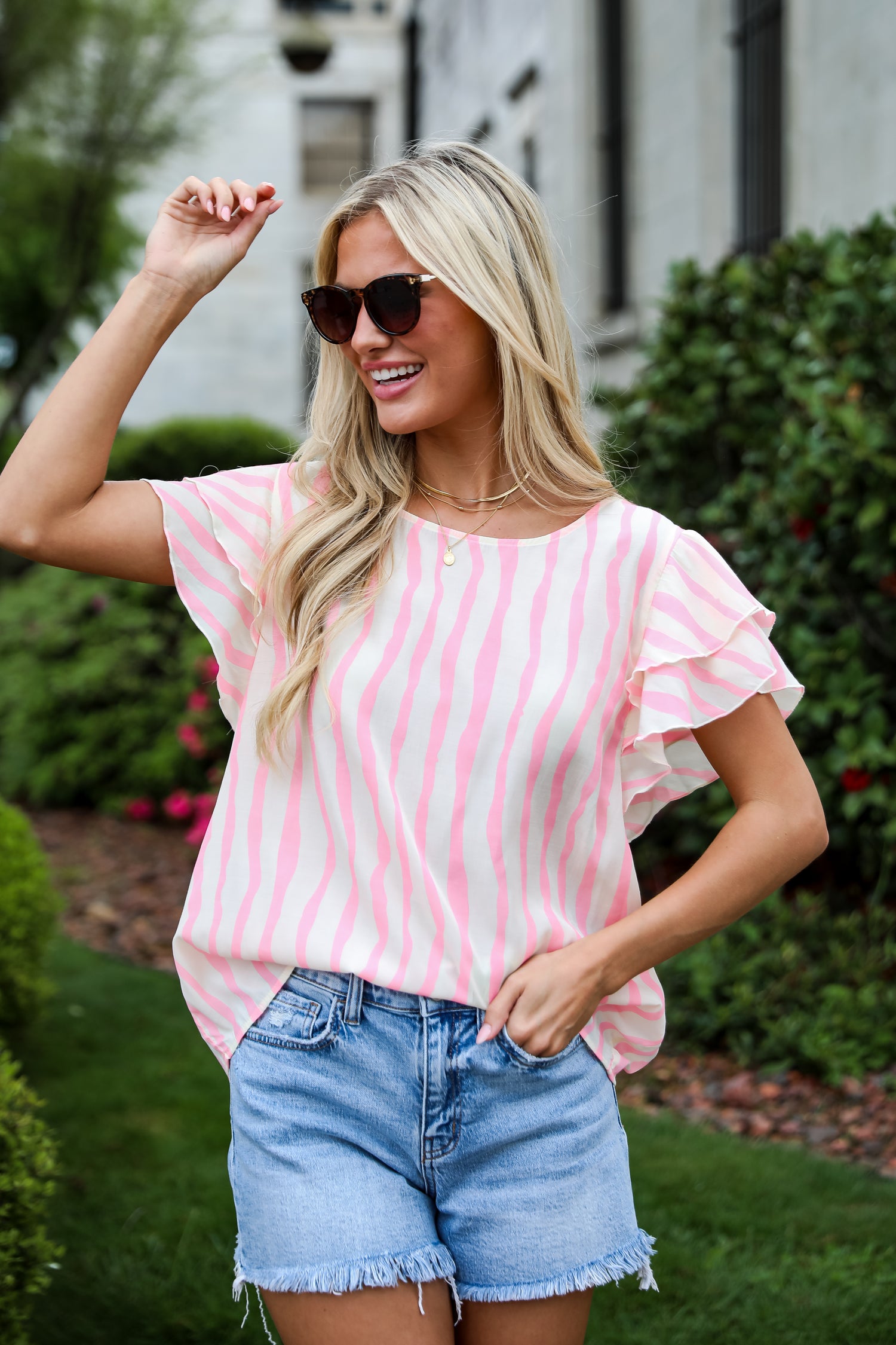 Blush Striped Blouse