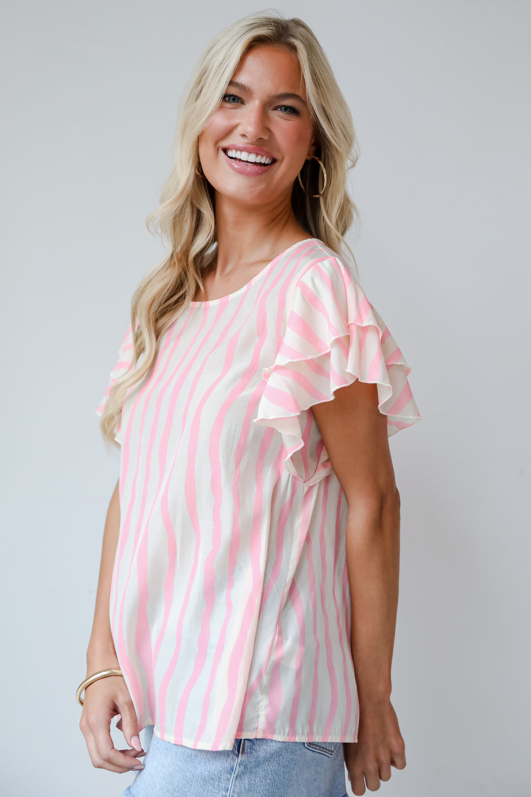 Blush Striped Blouse for women