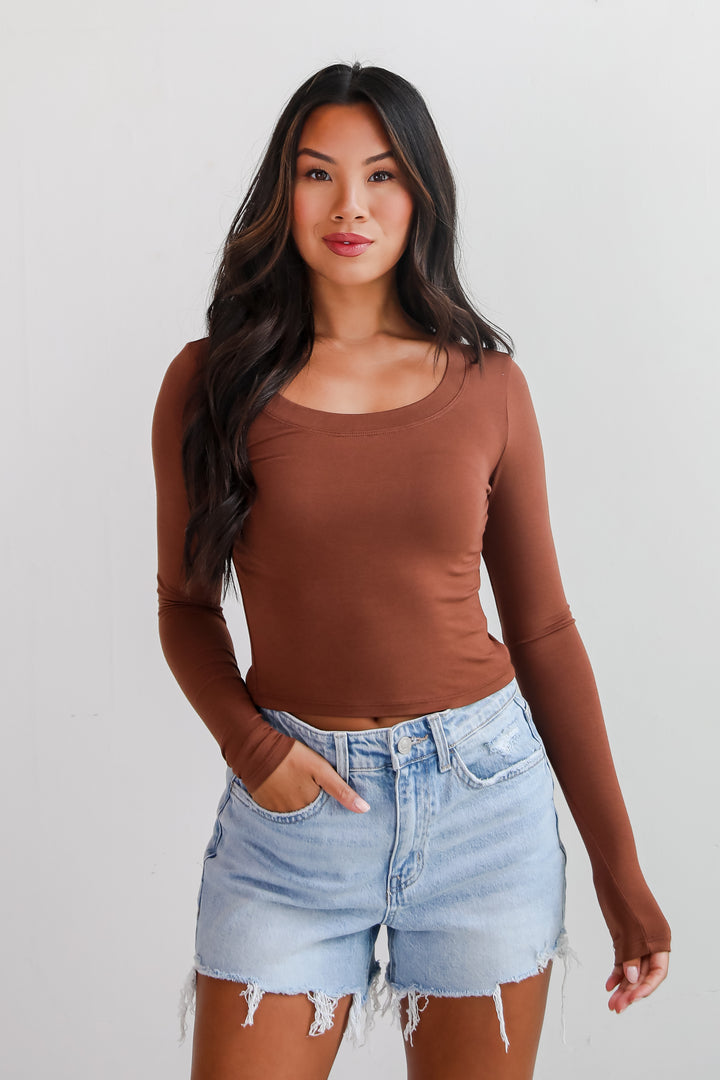 Sloane Everyday Cropped Long Sleeve Top