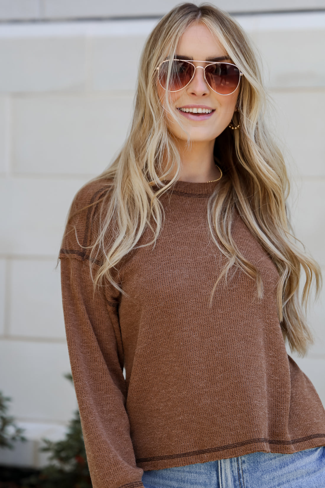 Brown Lightweight Knit Top