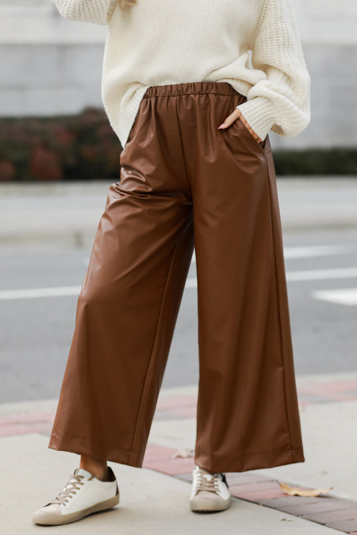 Camel Leather Pants