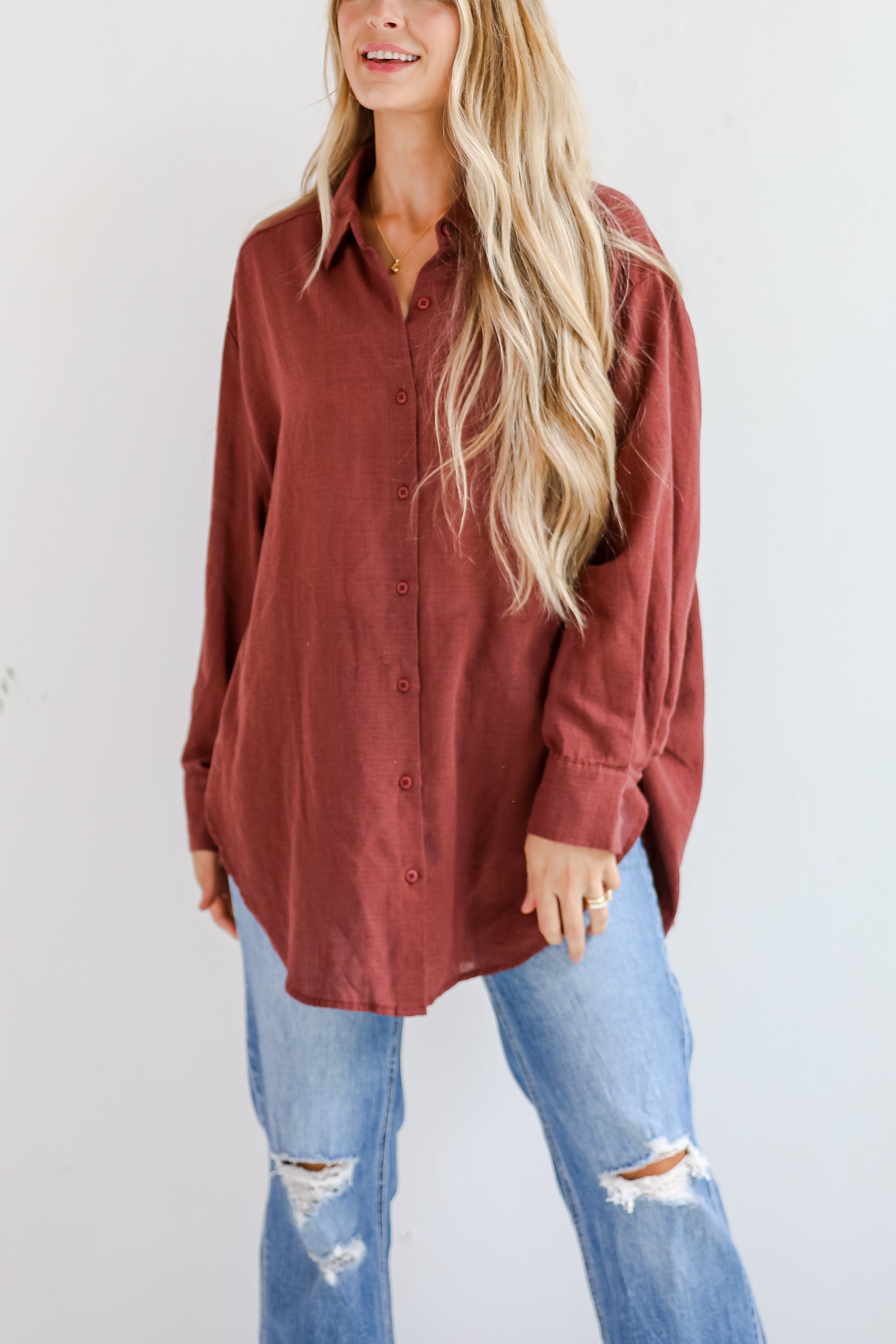 Allison Oversized Button-Up Blouse