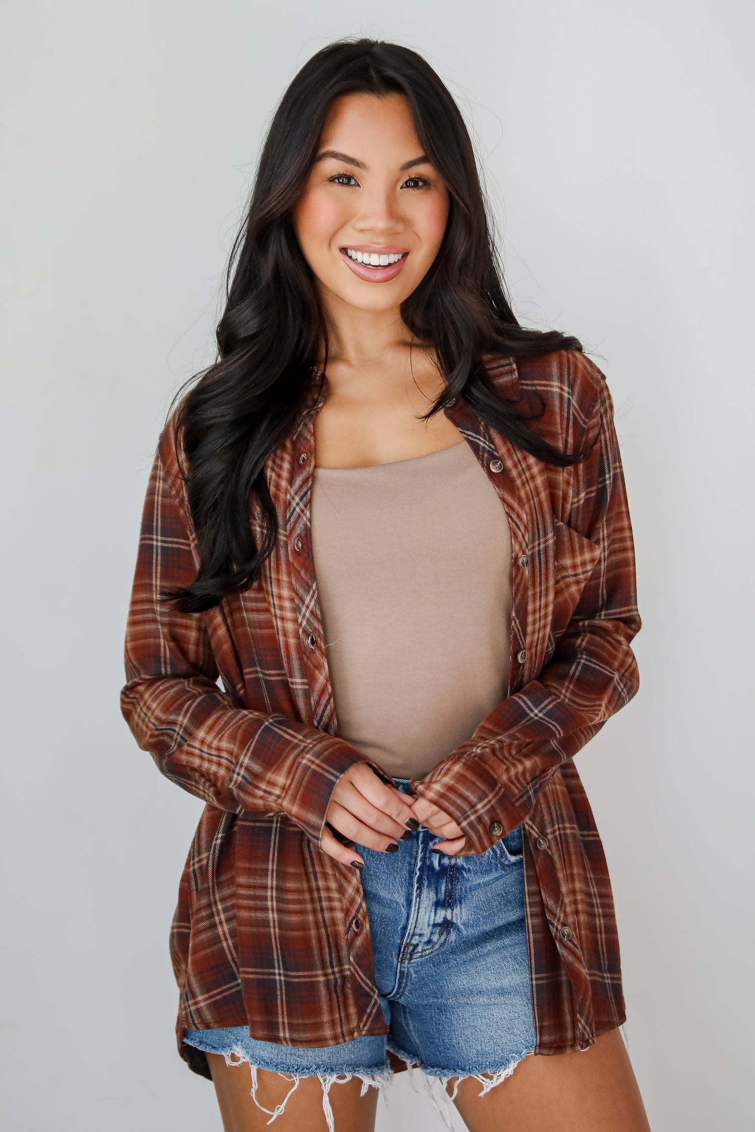 Exceptional Confidence Burgundy Plaid Flannel