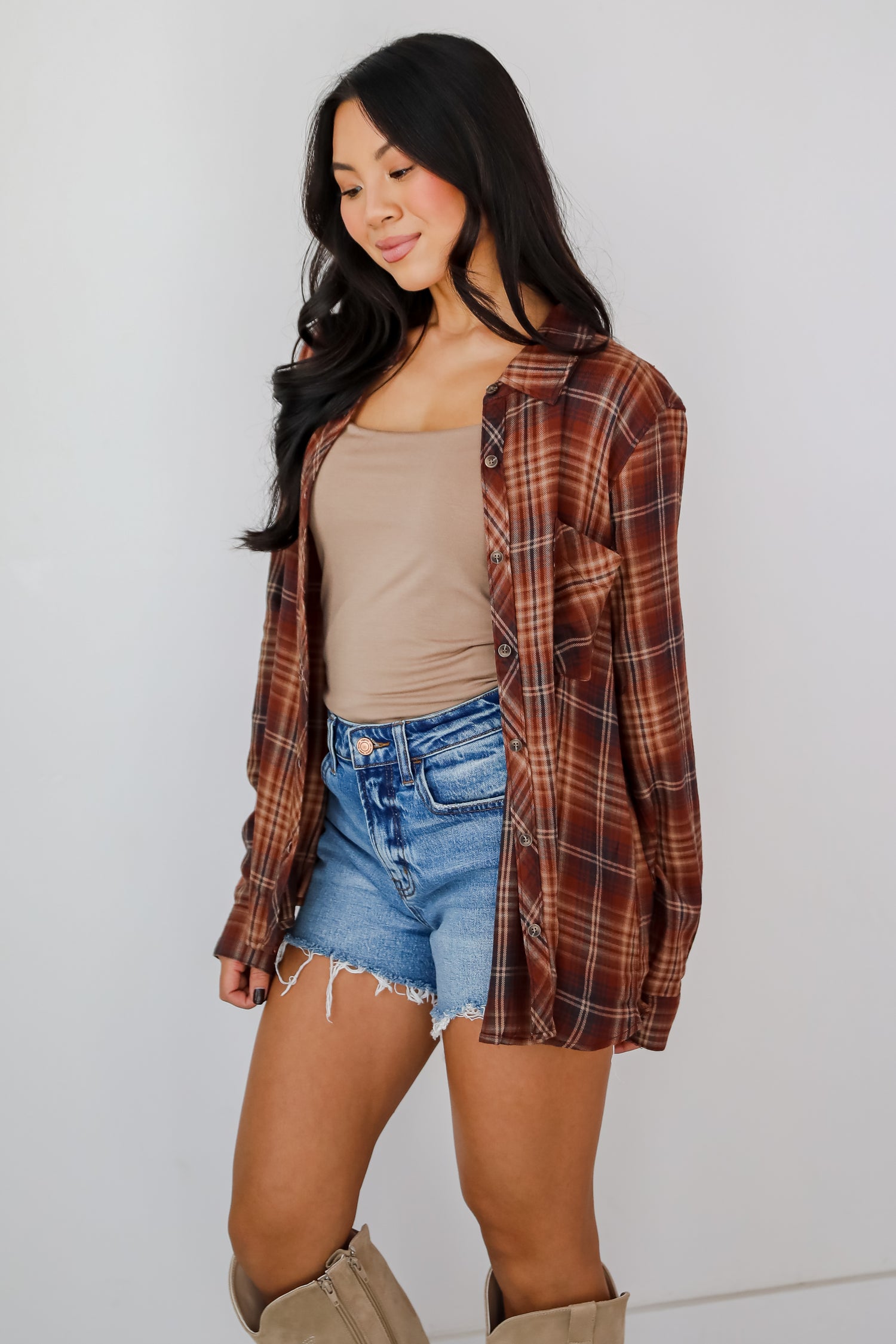 Exceptional Confidence Burgundy Plaid Flannel