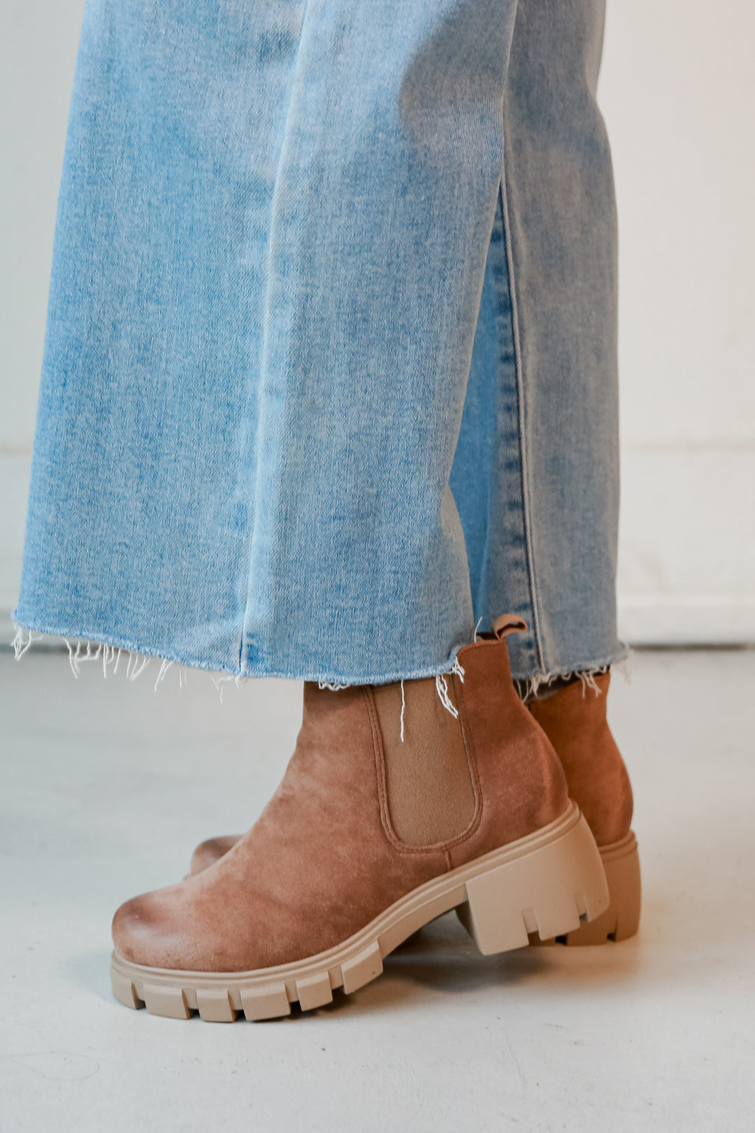 Taupe Platform Booties