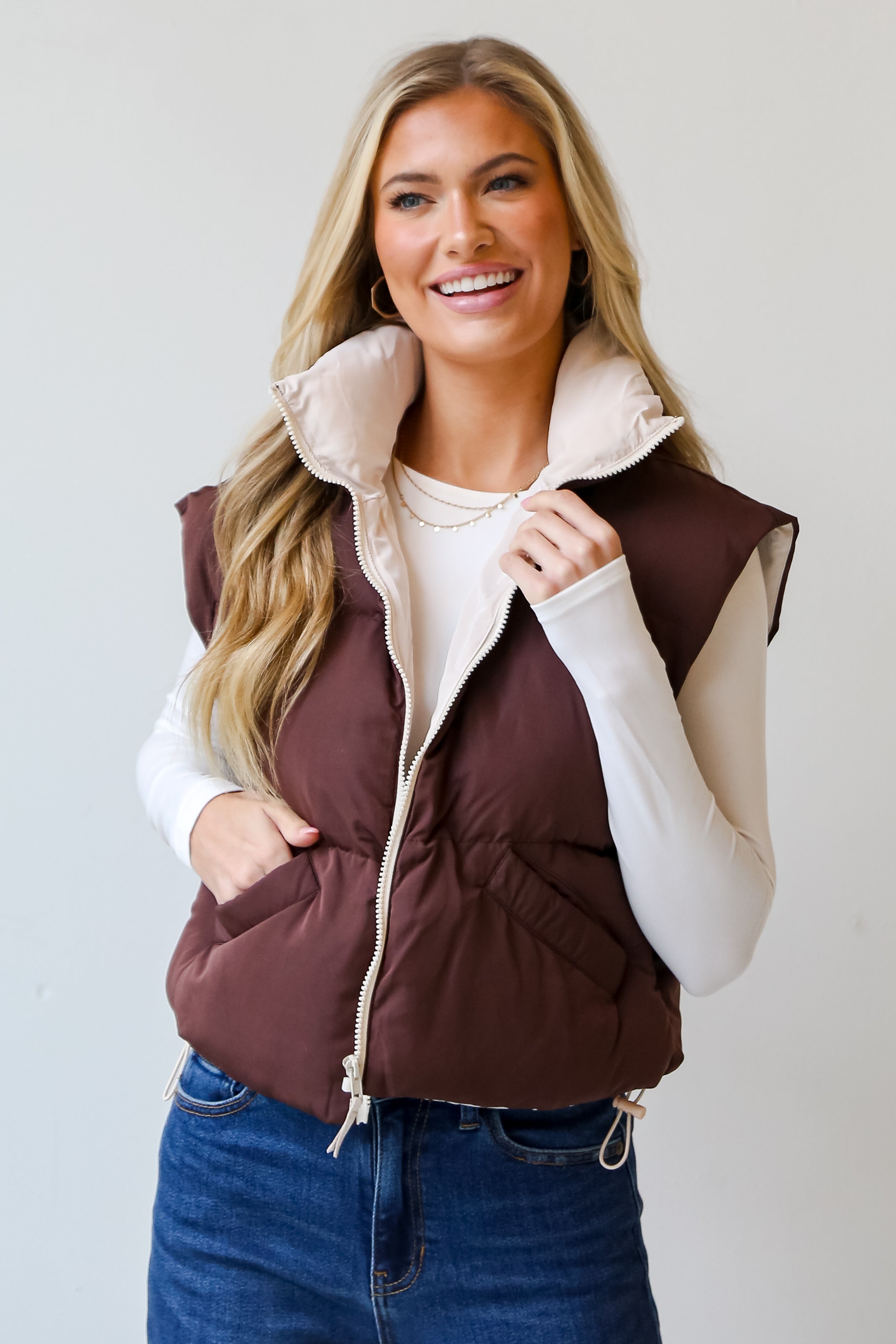 cozy Brown Puffer Vest