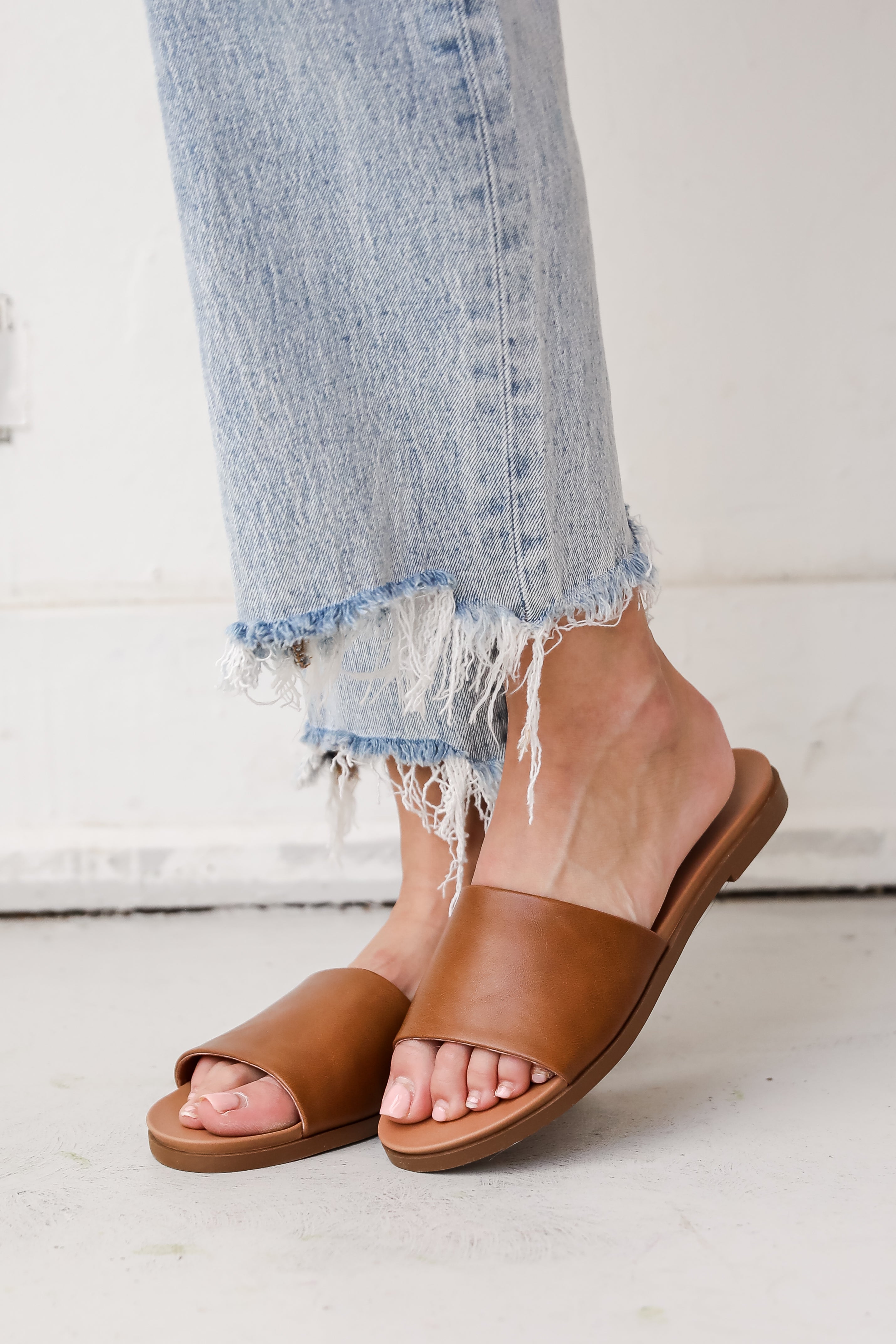 Tan Slide Sandals for summer