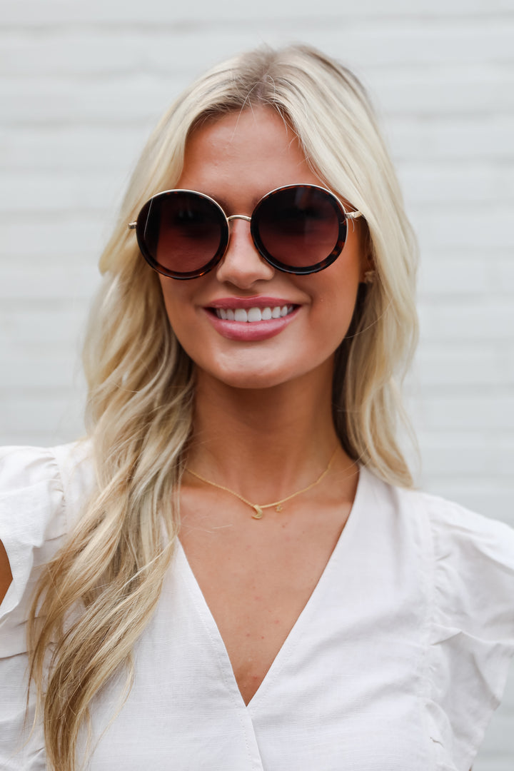 Just Between Us Tortoise Circle Sunglasses