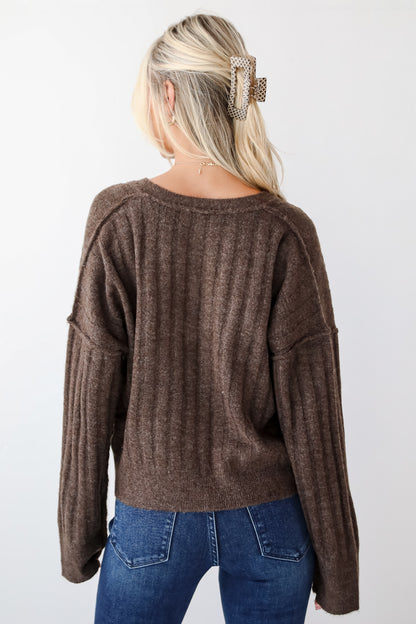 Comfortable Classic Brown Sweater Cardigan