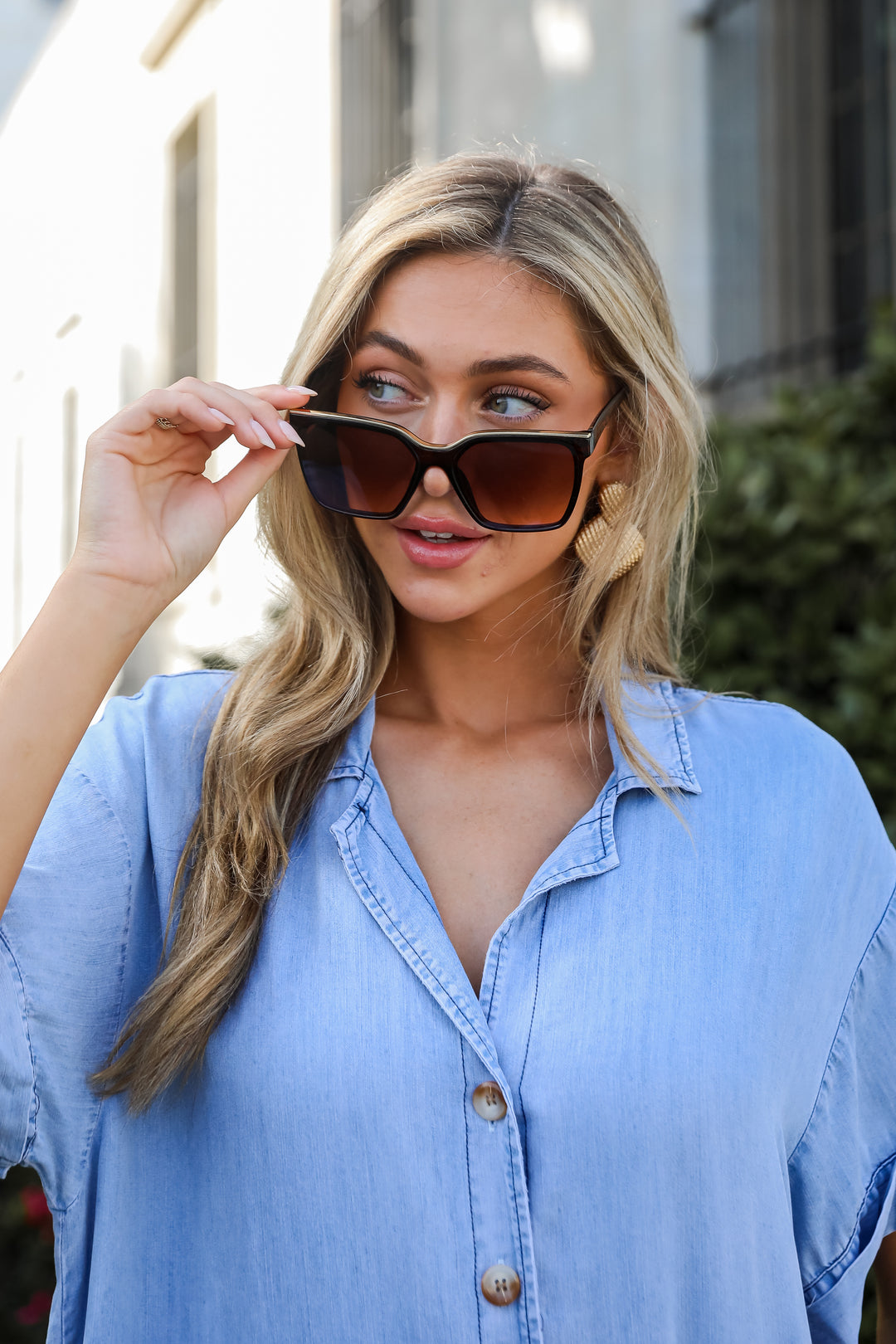 Majorly Sunny Brown Square Sunglasses