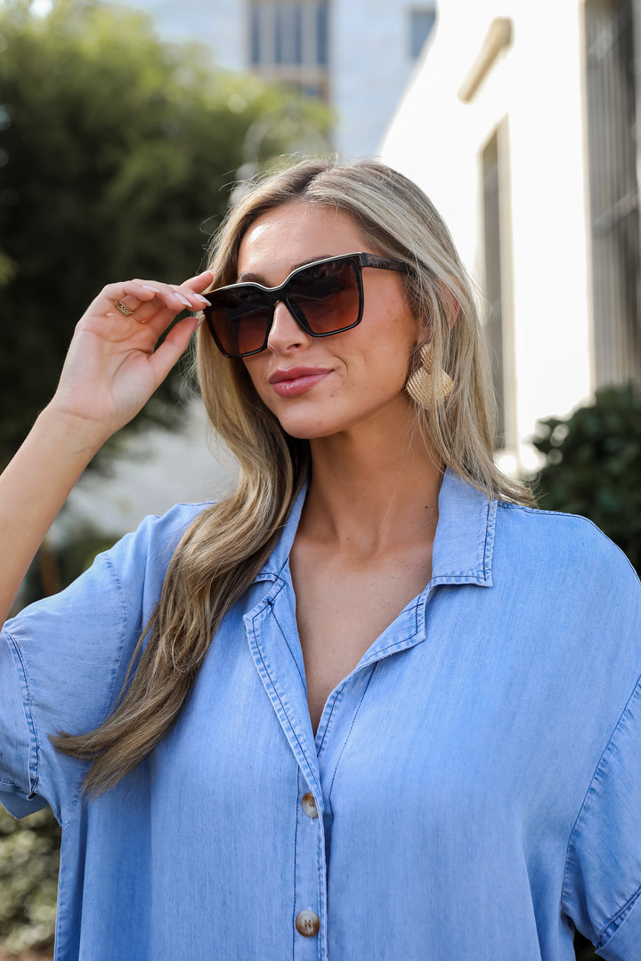 Majorly Sunny Brown Square Sunglasses