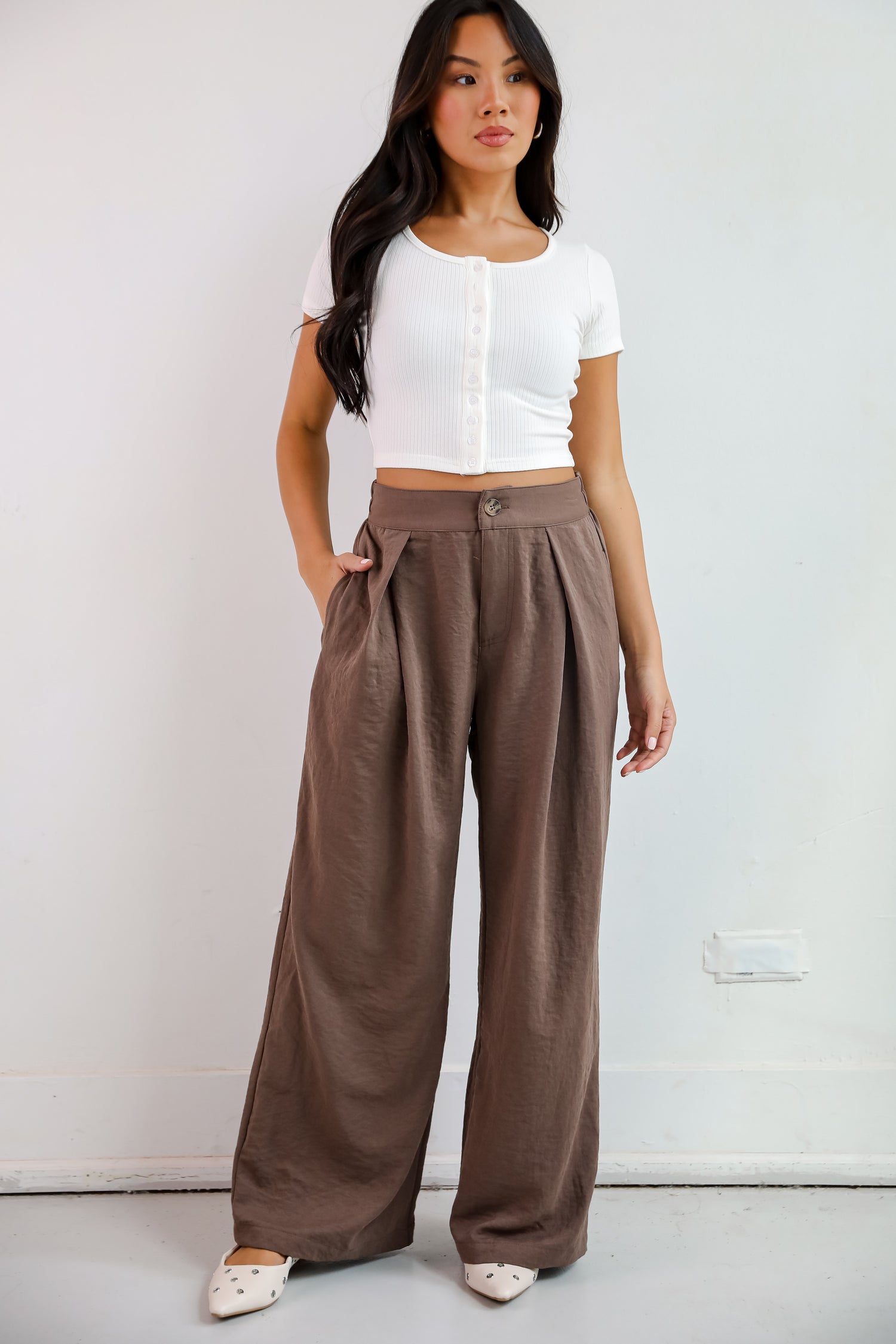 Chic Splendor Brown Trouser Pants