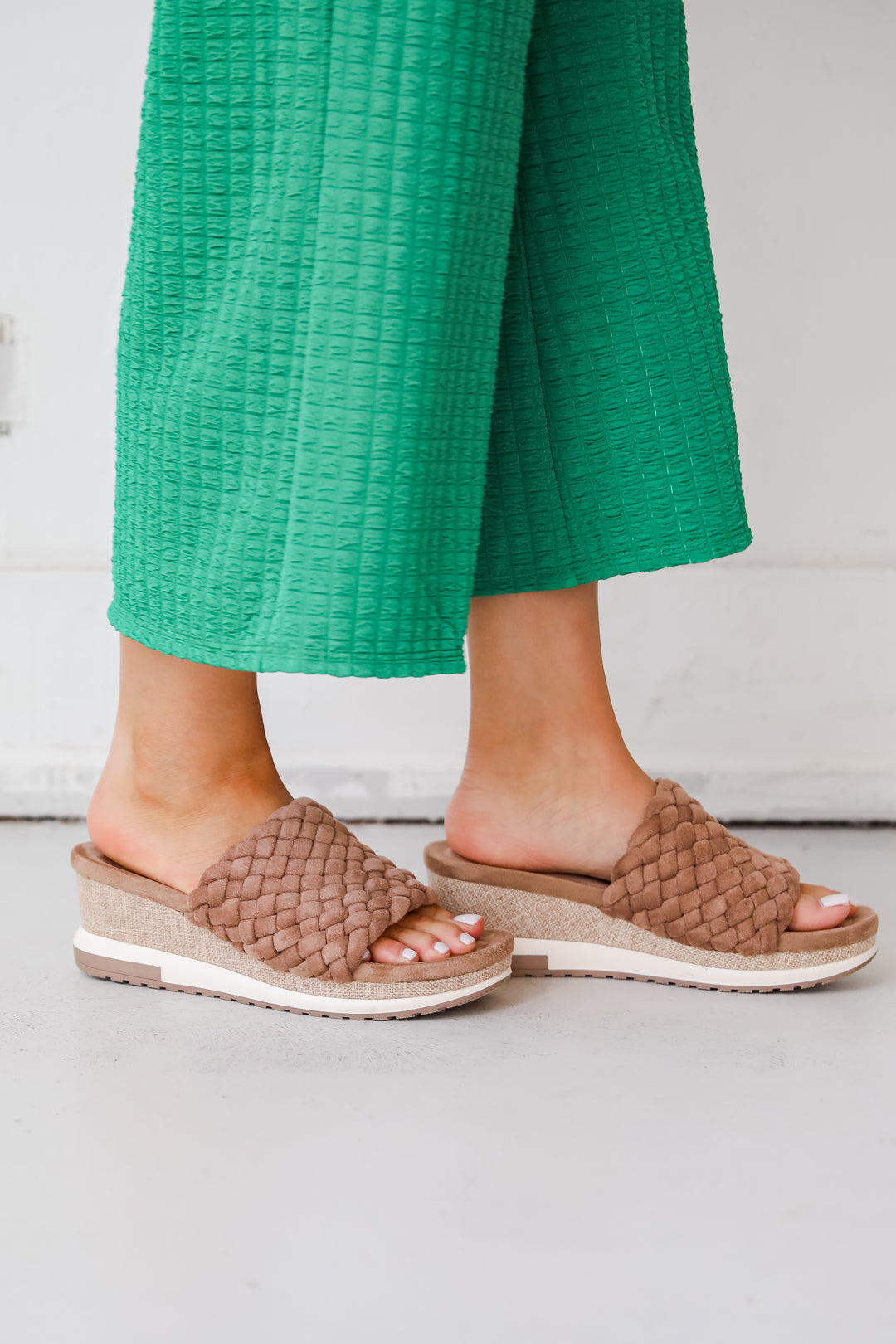 Taupe Platform Wedges