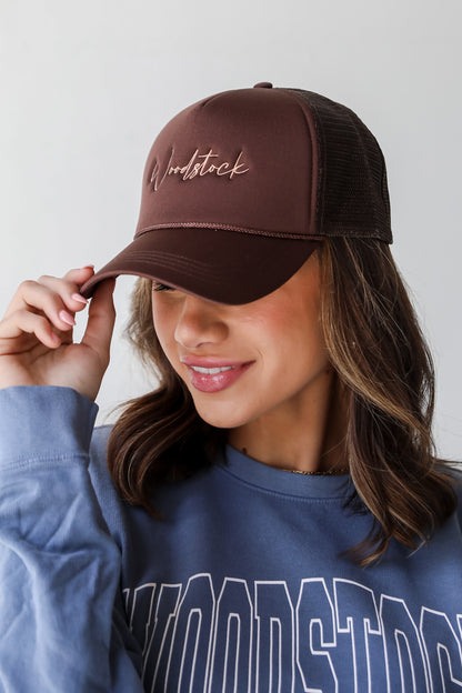 Brown Woodstock Trucker Hat