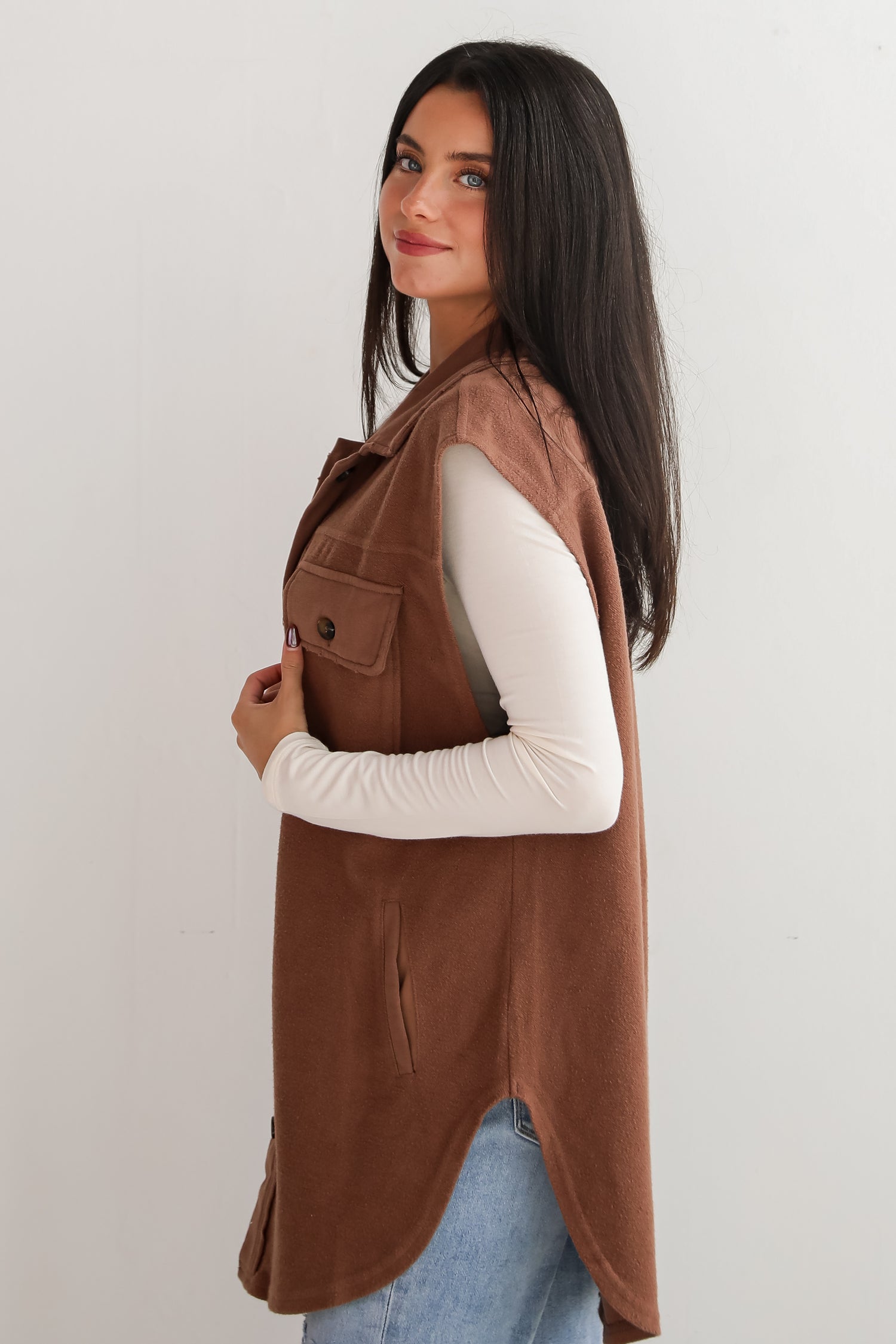 Cuddly Forecast Brushed Knit Vest