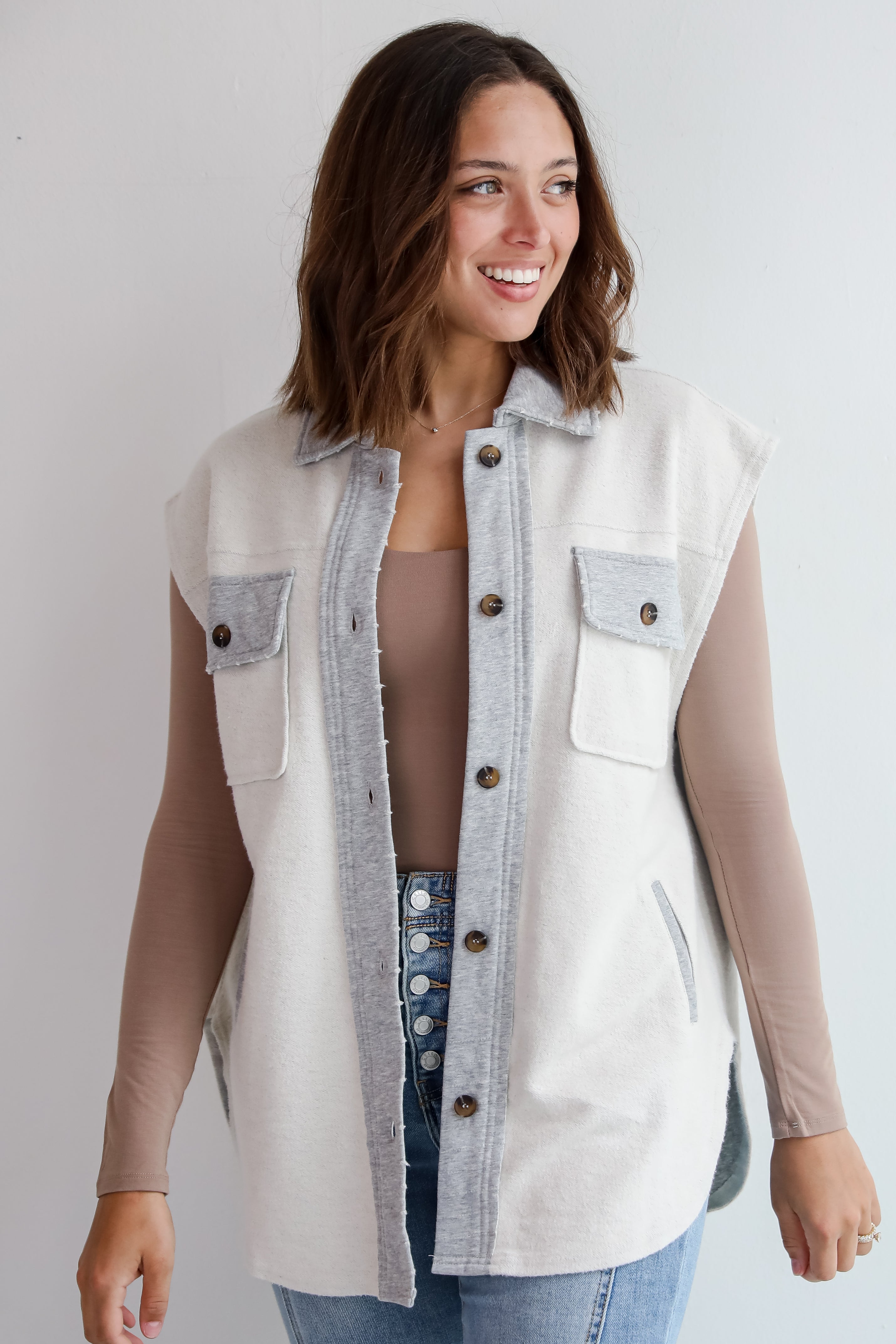 Cuddly Forecast Brushed Knit Vest