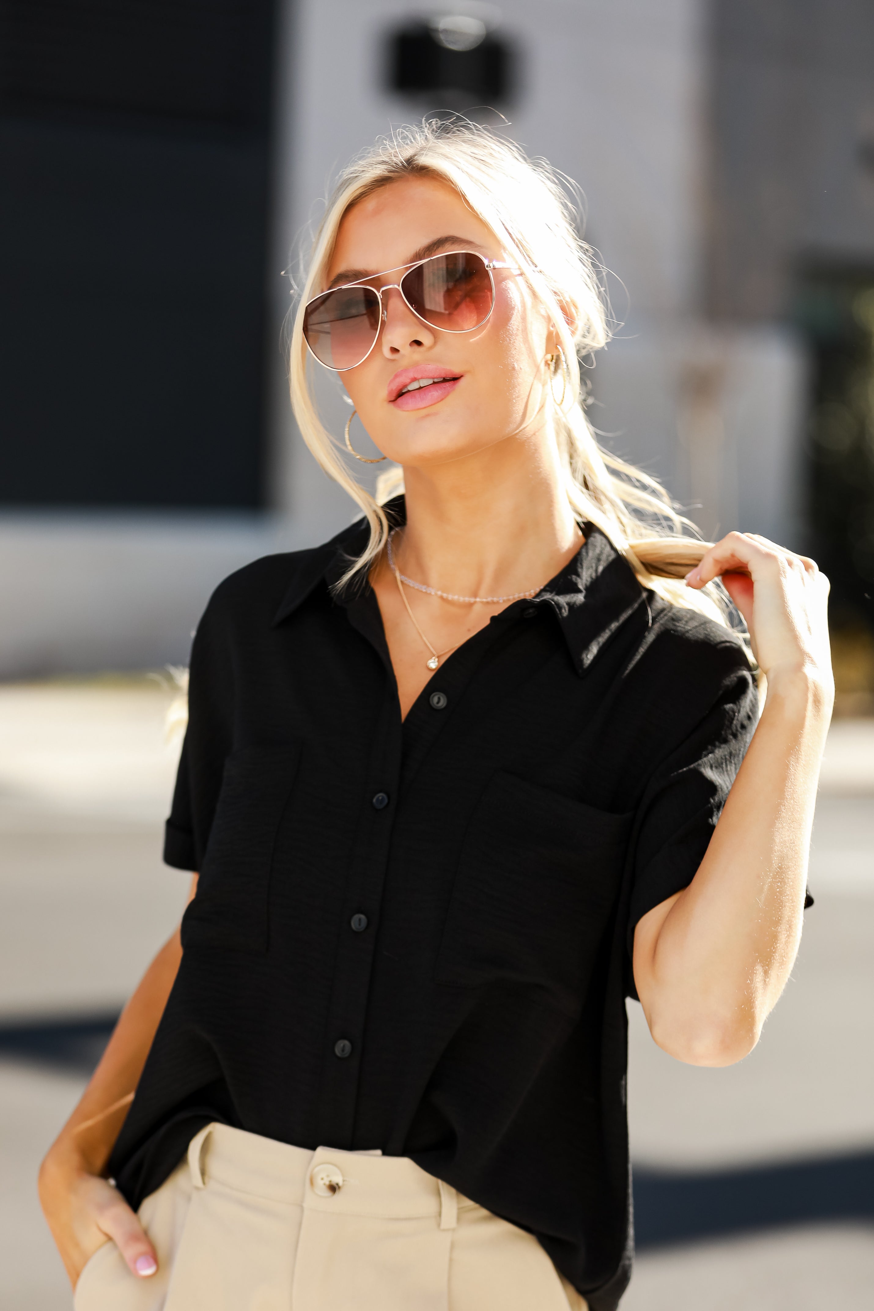 black short sleeve Blouse