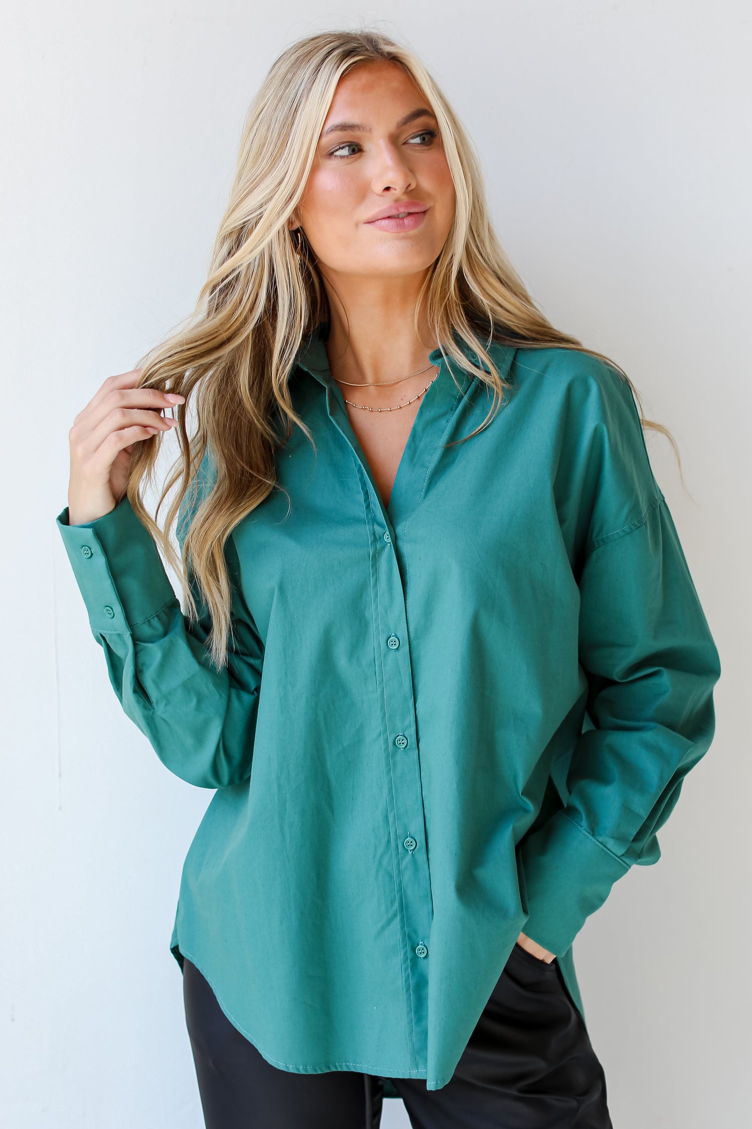 hunter green blouse