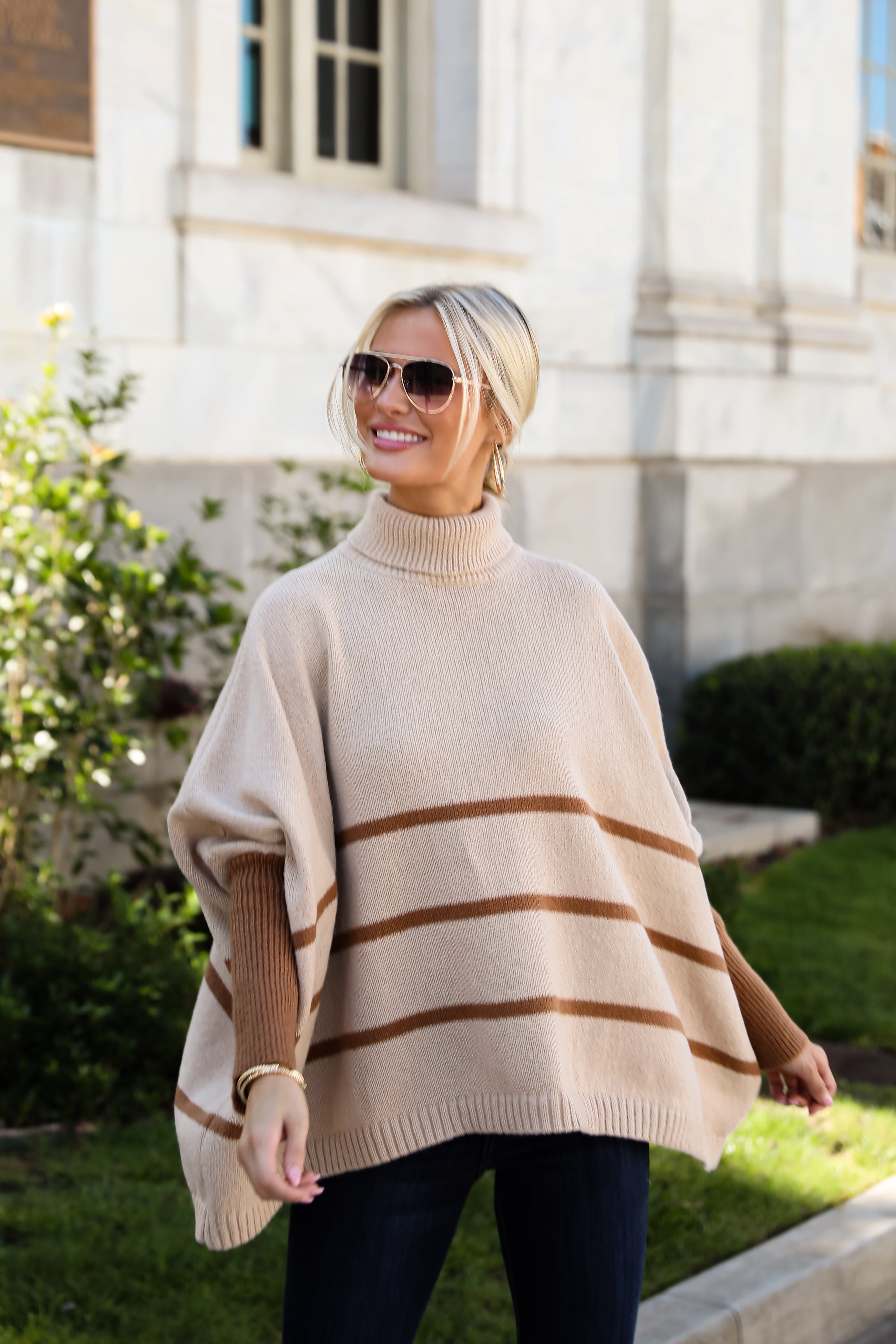 Sweetest Joy Oversized Striped Turtleneck Sweater