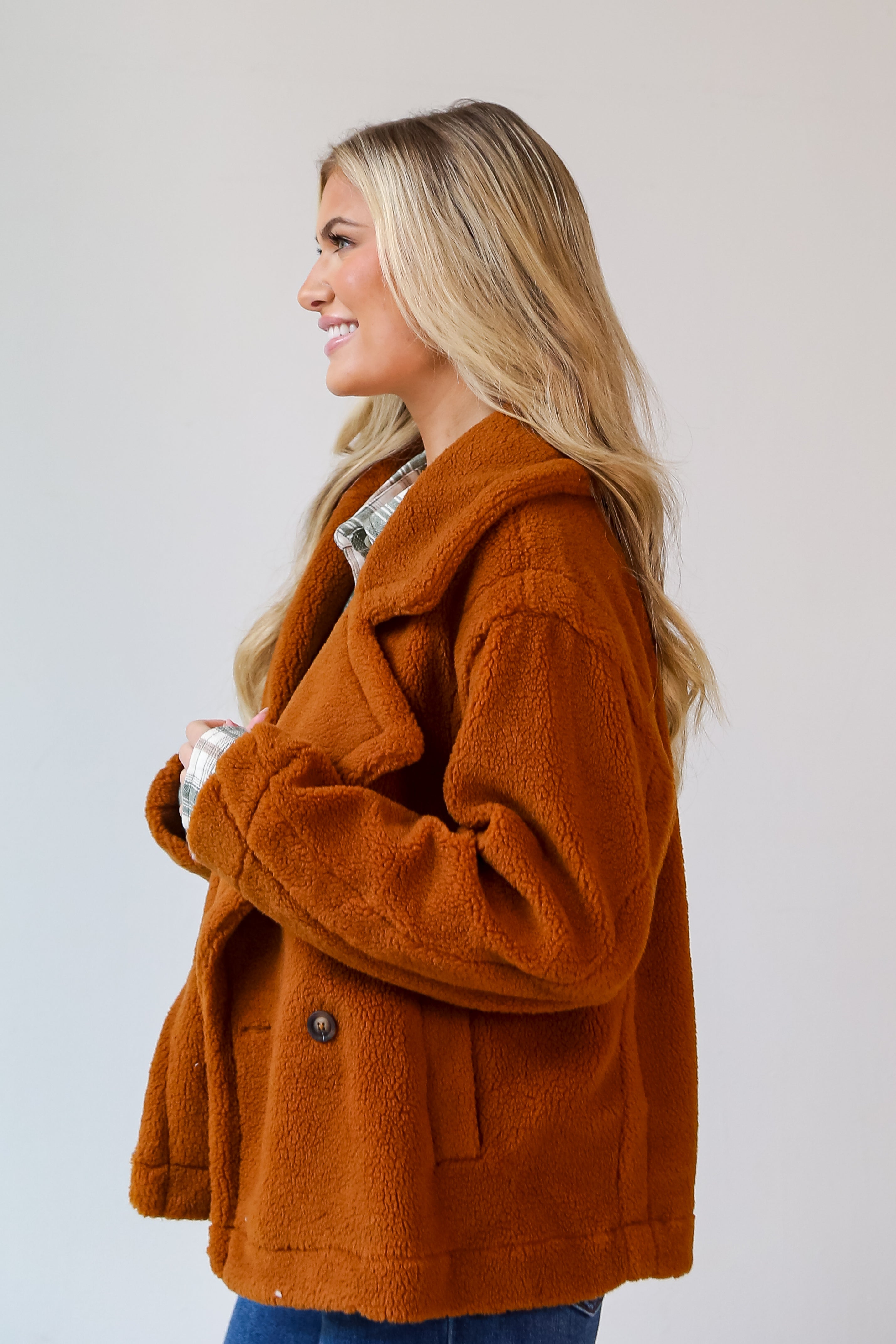 oversized Camel Sherpa Jacket