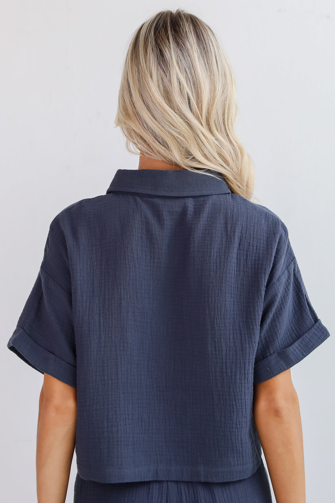 Too Perfect Charcoal Linen Blouse