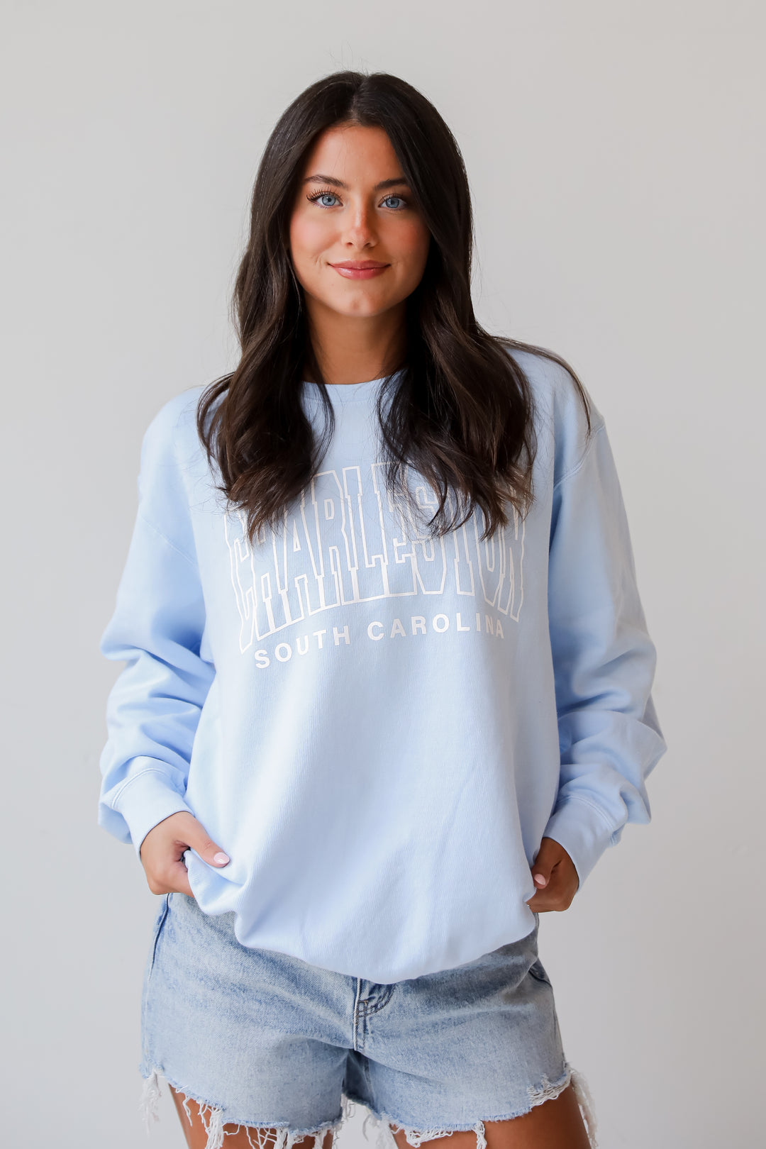 Light Blue Charleston South Carolina Block Letter Sweatshirt