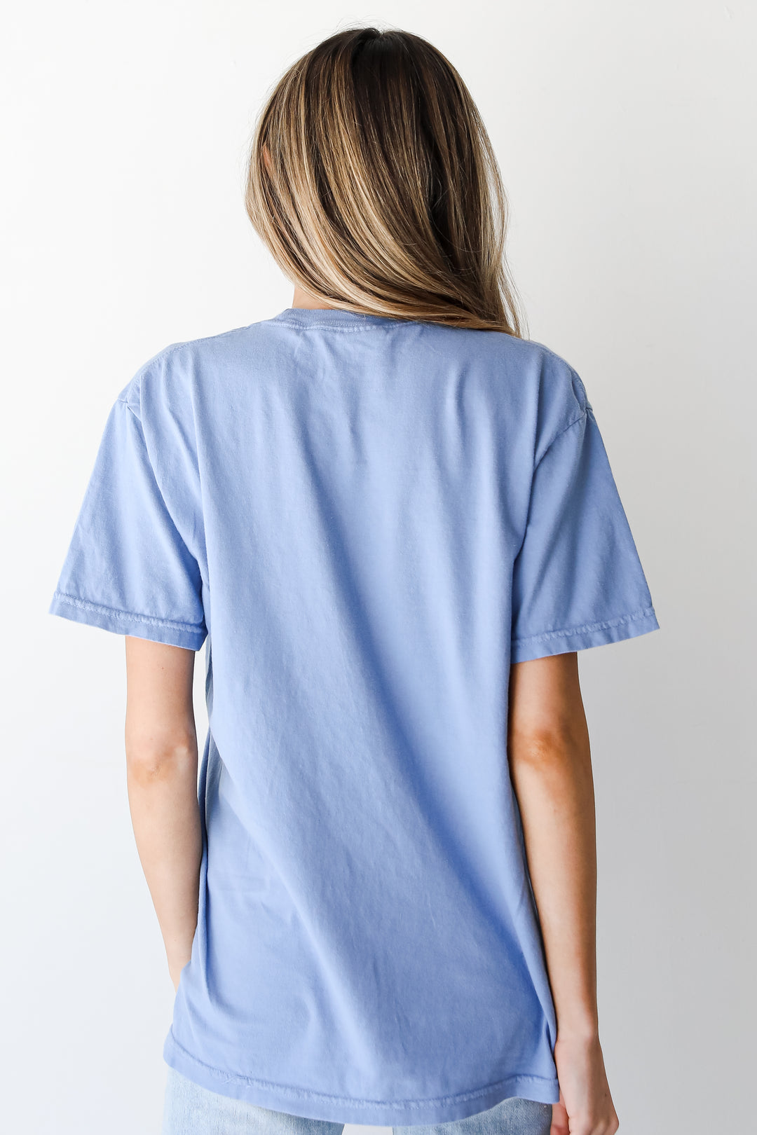 Light Blue Charleston South Carolina Block Letter Tee back view