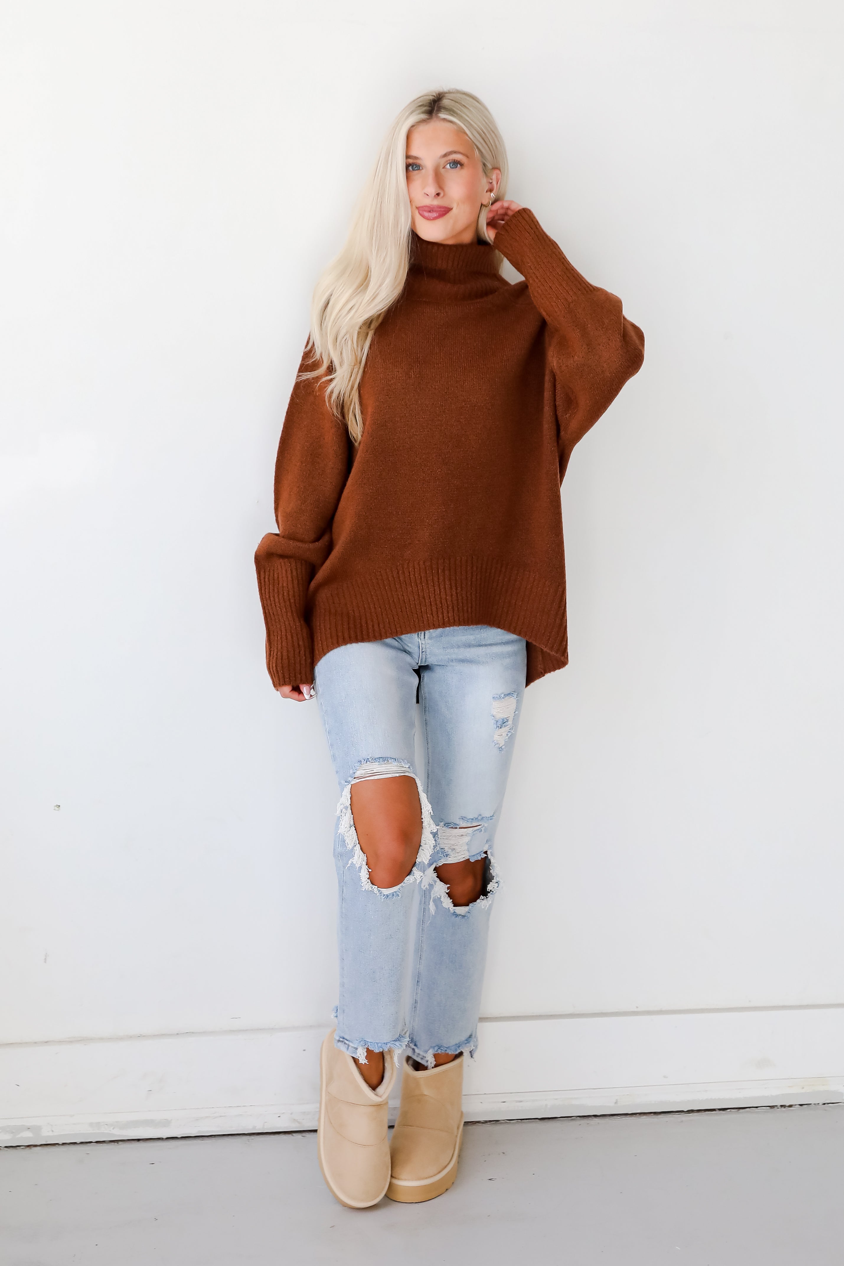 Notably Cozy Turtleneck Oversized Sweater