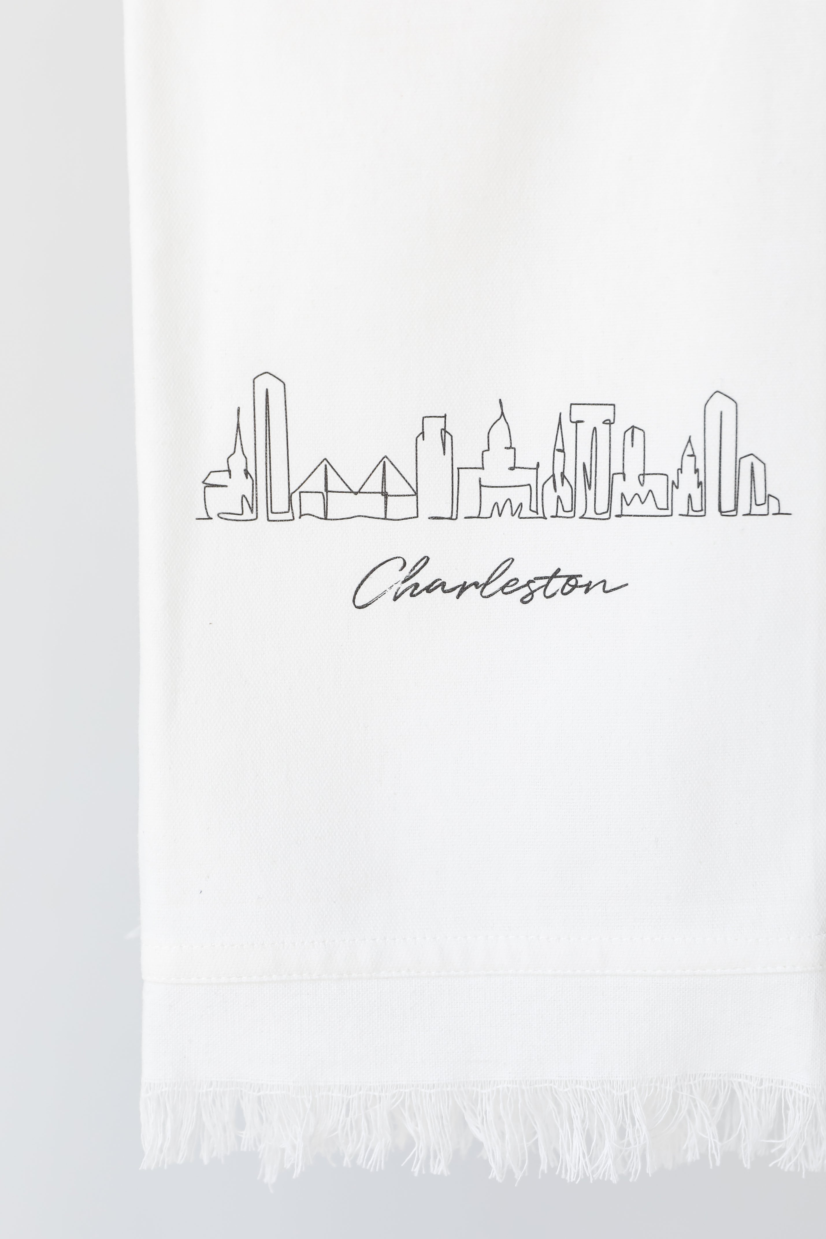 Charleston City Scape Hand Towel close up