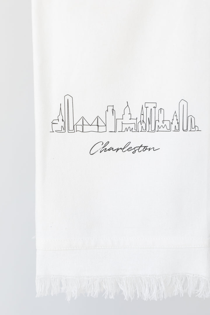 Charleston City Scape Hand Towel close up