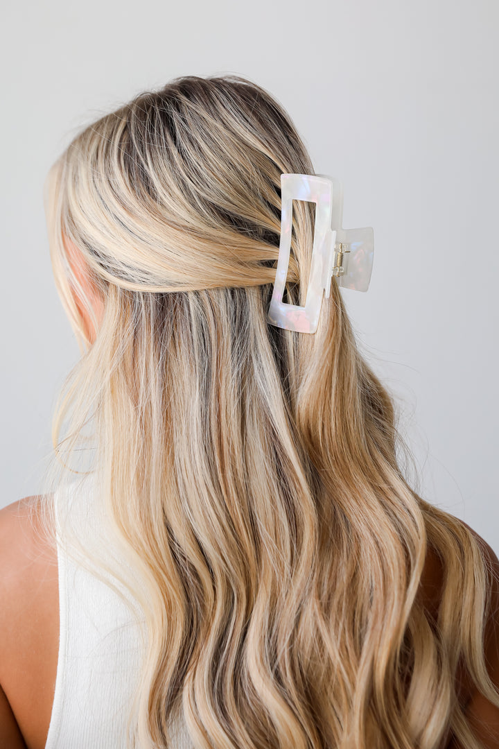 White Acrylic Claw Hair Clip