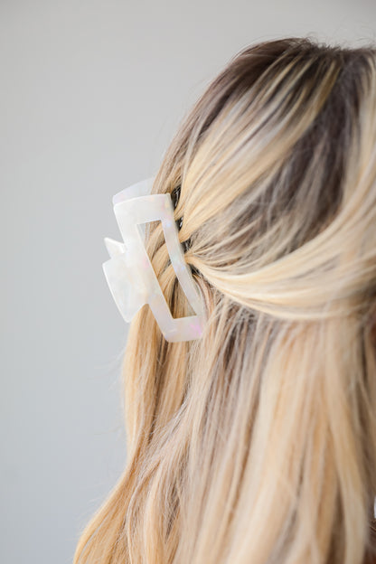 White Acrylic Claw Hair Clip