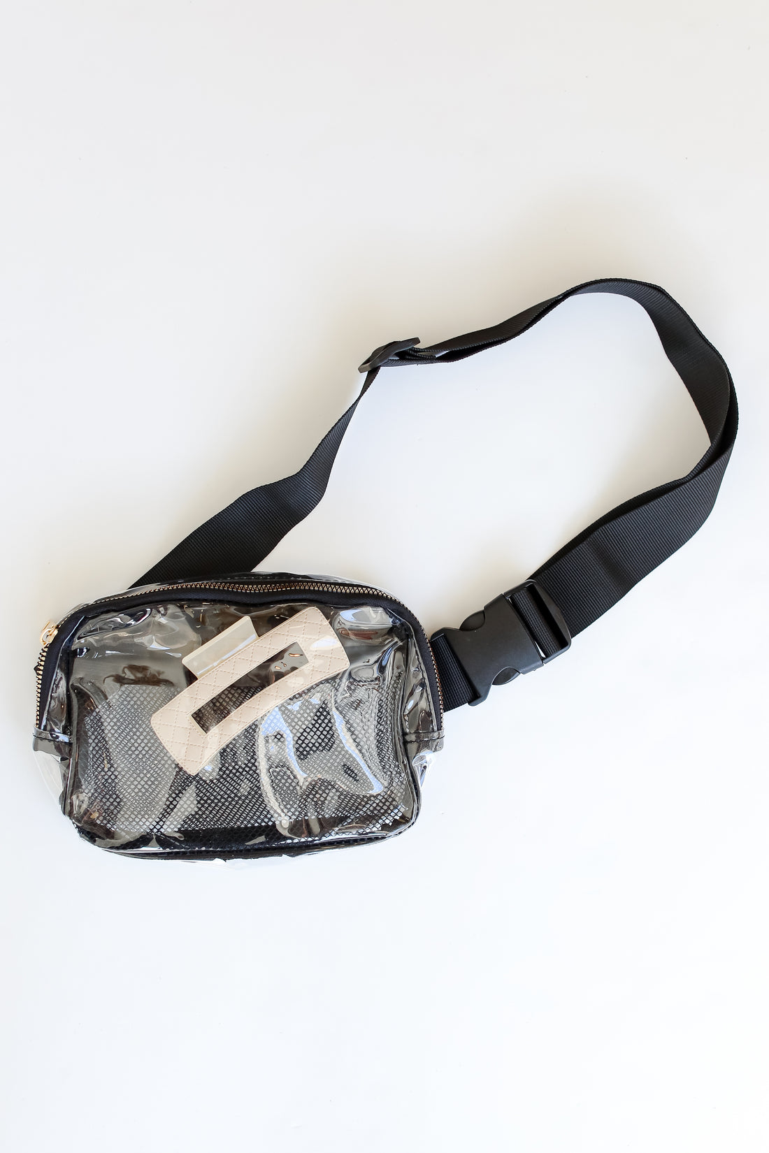 Clear Belt Bag flat lay