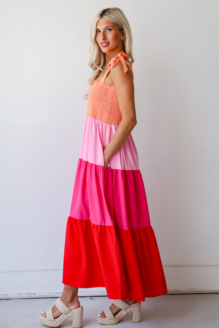 Sunset Moments Color Block Maxi Dress