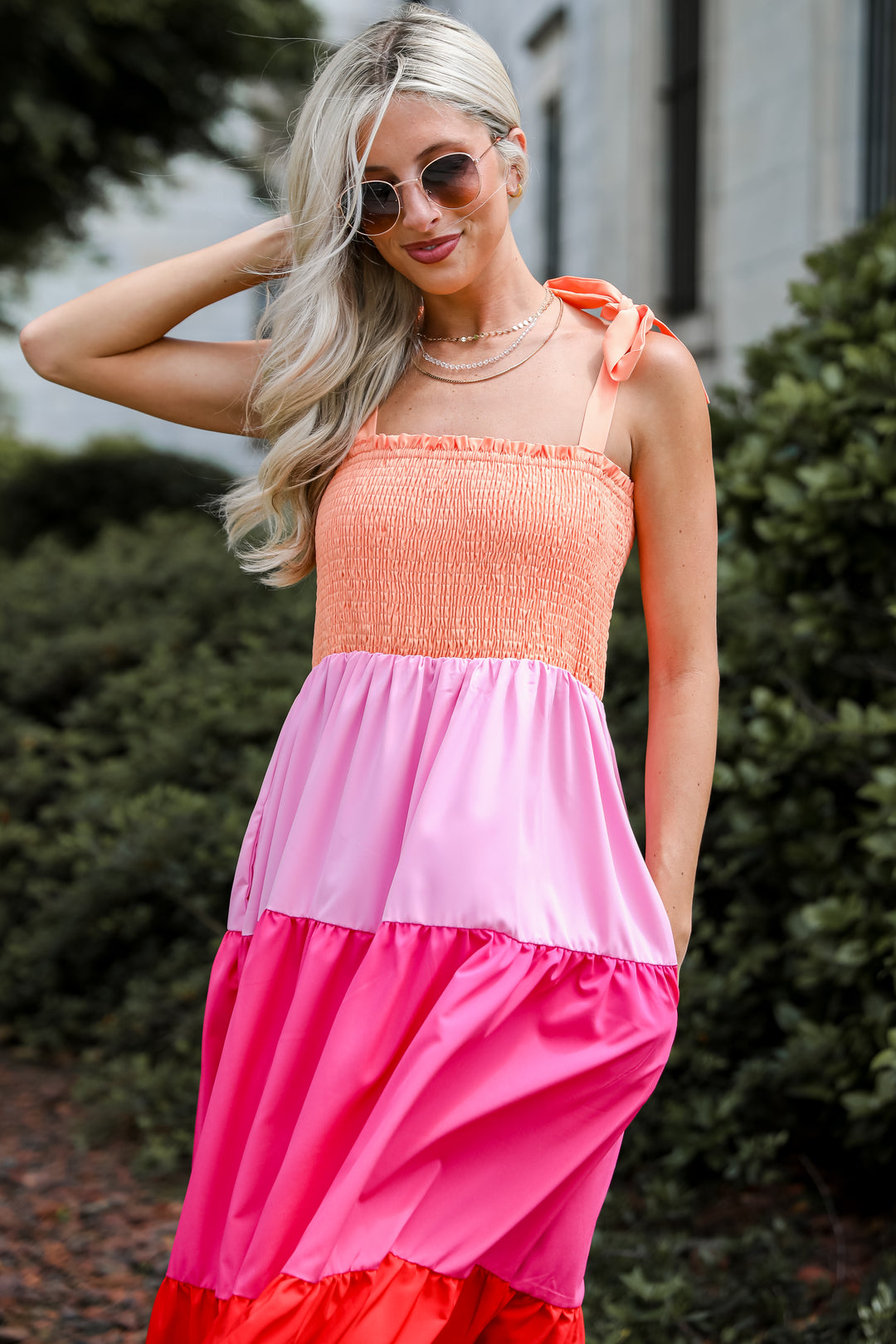 Sunset Moments Color Block Maxi Dress