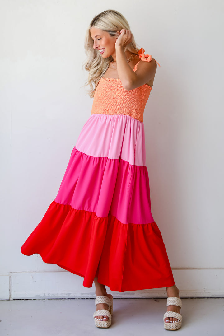 Sunset Moments Color Block Maxi Dress