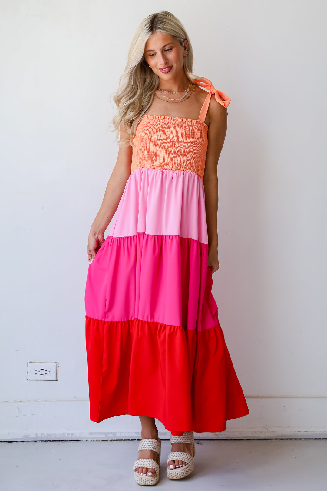 Sunset Moments Color Block Maxi Dress