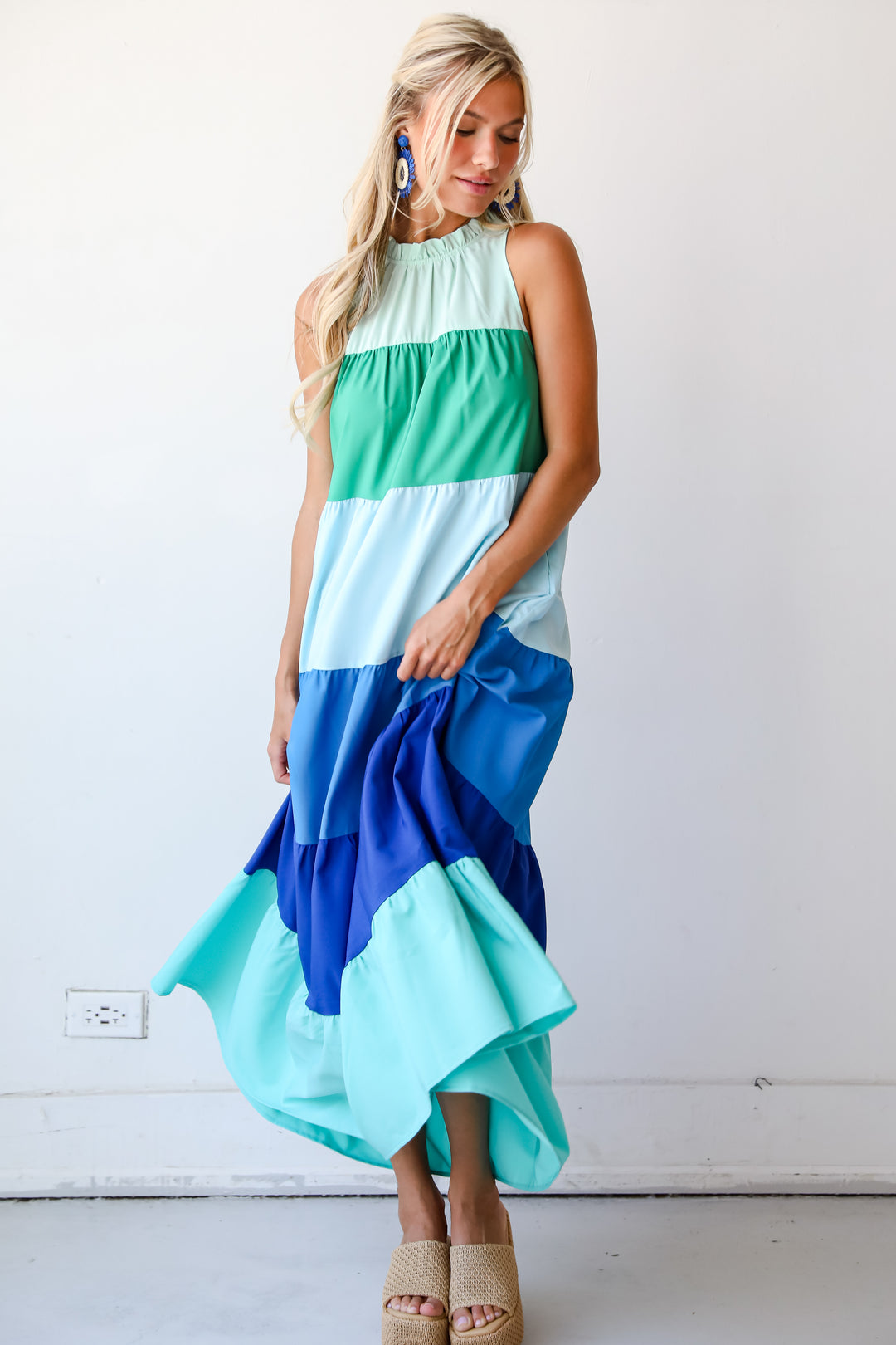 blue maxi dress