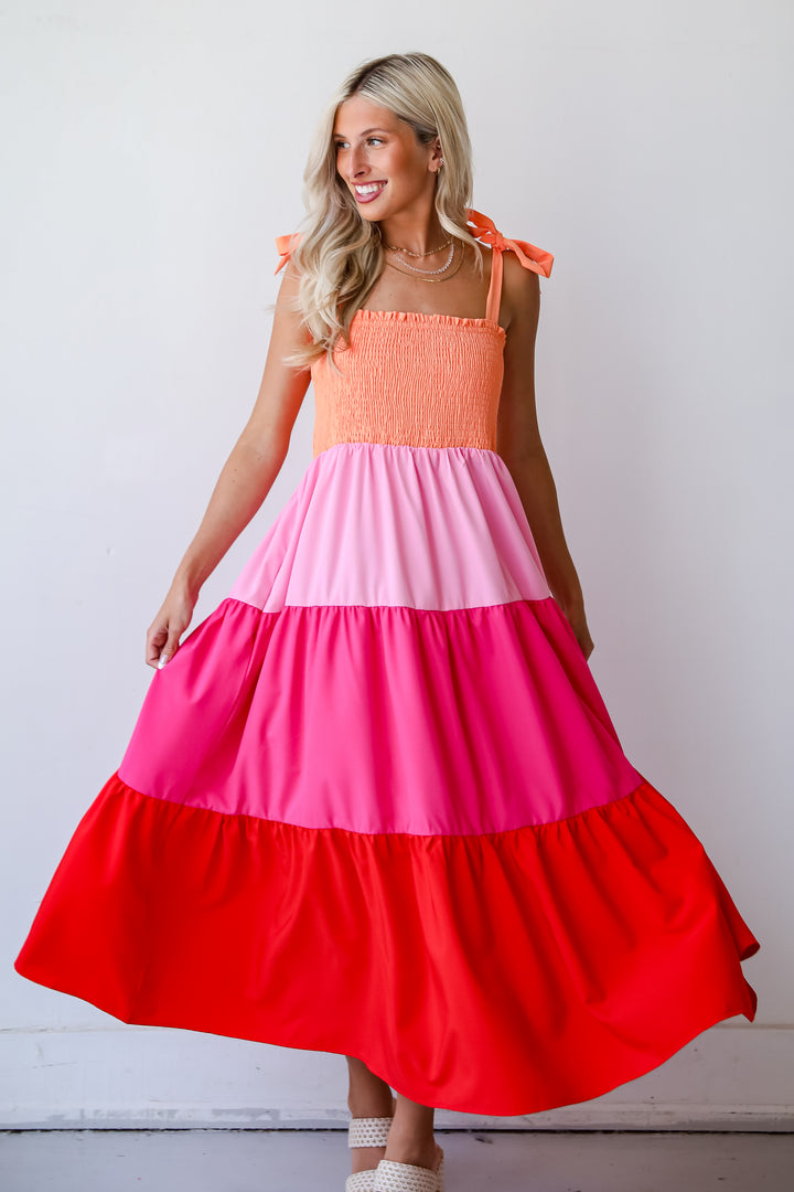 Sunset Moments Color Block Maxi Dress