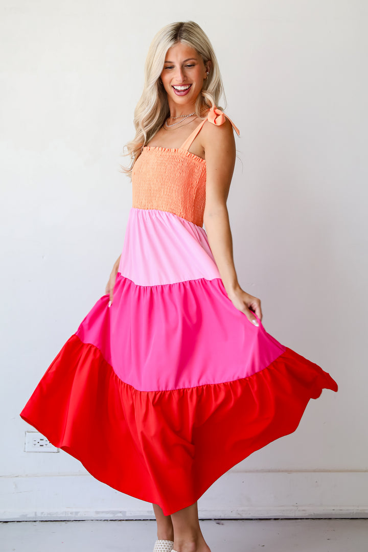 Sunset Moments Color Block Maxi Dress