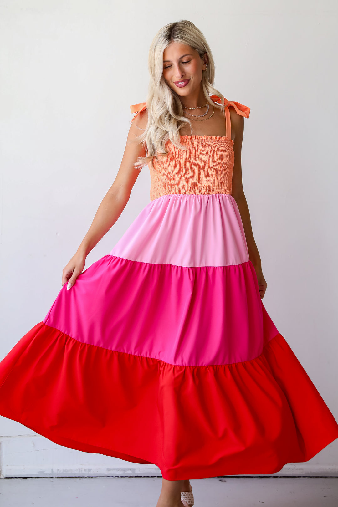 Sunset Moments Color Block Maxi Dress