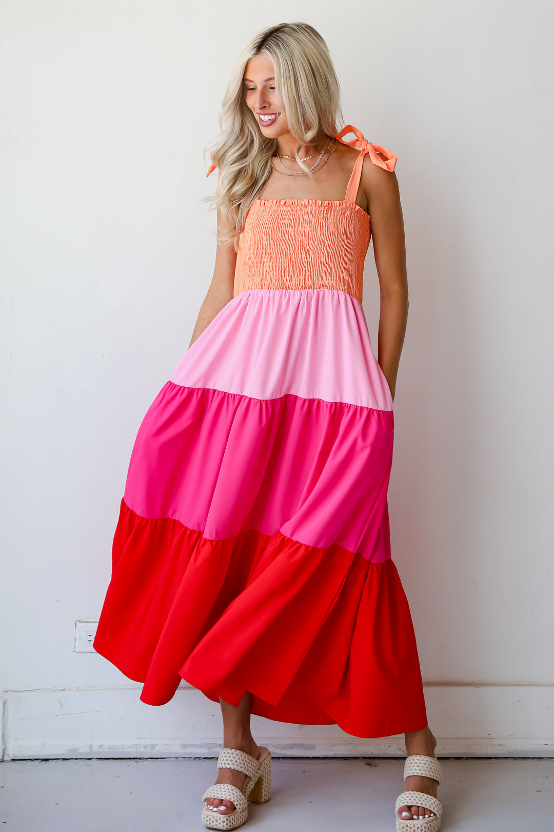 Sunset Moments Color Block Maxi Dress