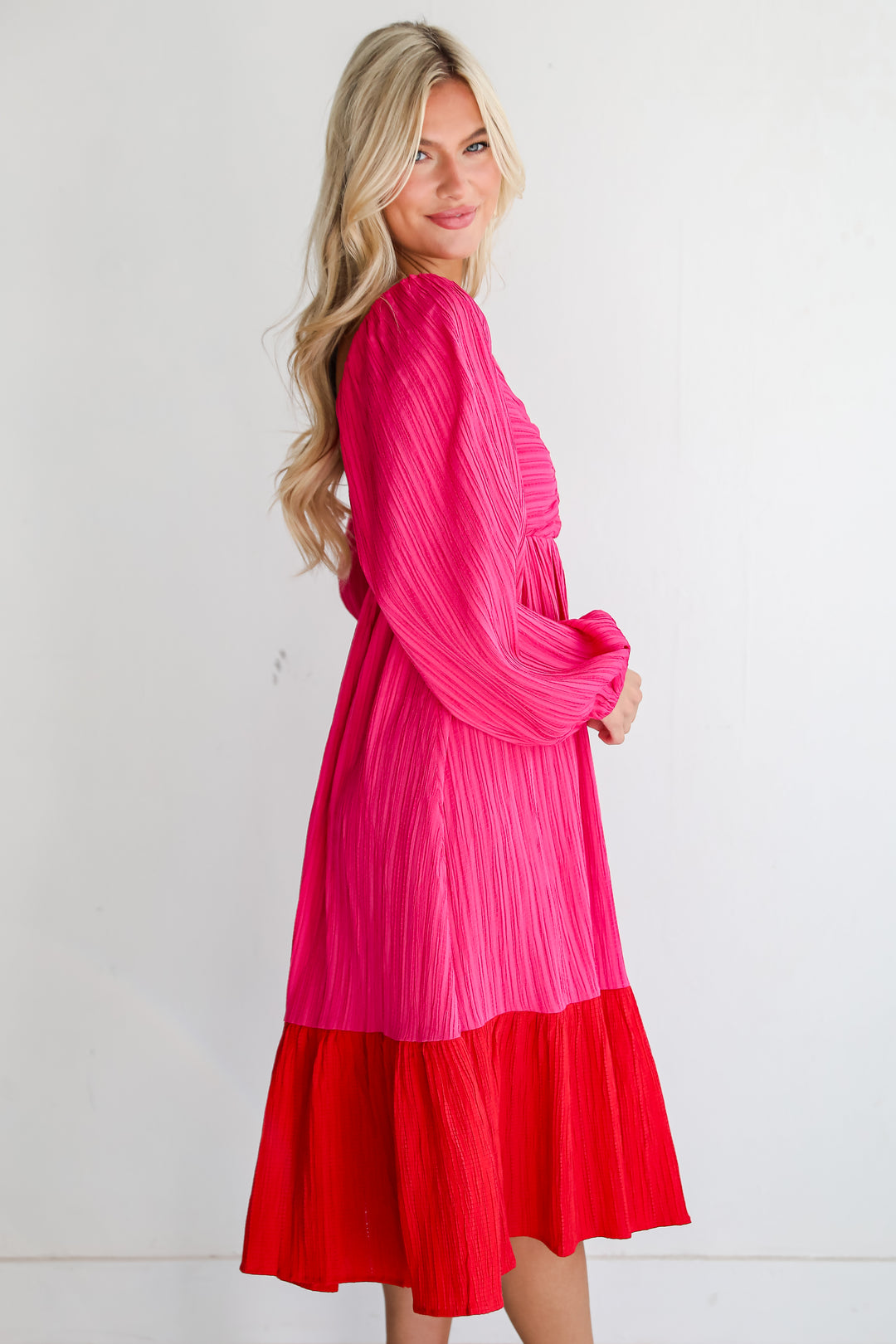 pink wedding guest dress