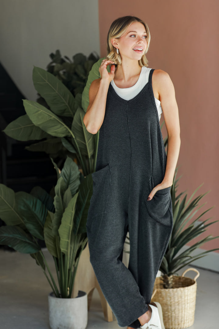 black Corded Jumpsuit