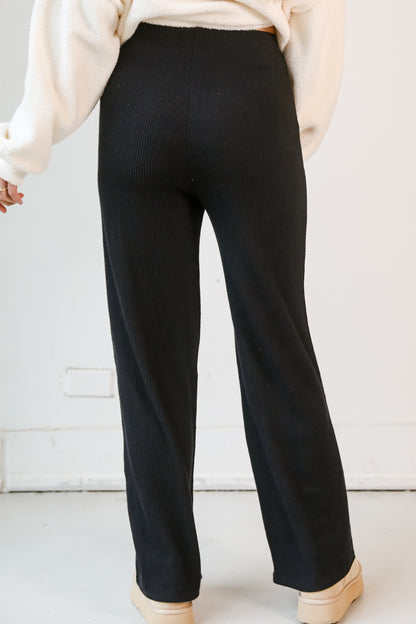 black Corded Lounge Pants back view