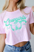 Cowgirls Good Vibes Light Pink Cropped Graphic Tee