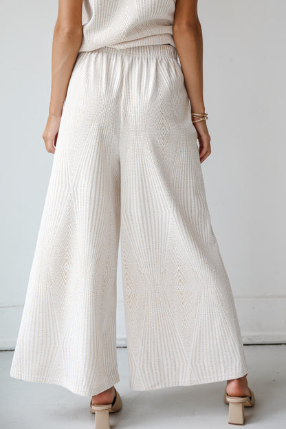 Aesthetic Aura Ivory Crochet Knit Pants