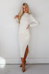 Simply Polished Cream Soft Knit Midi Dress